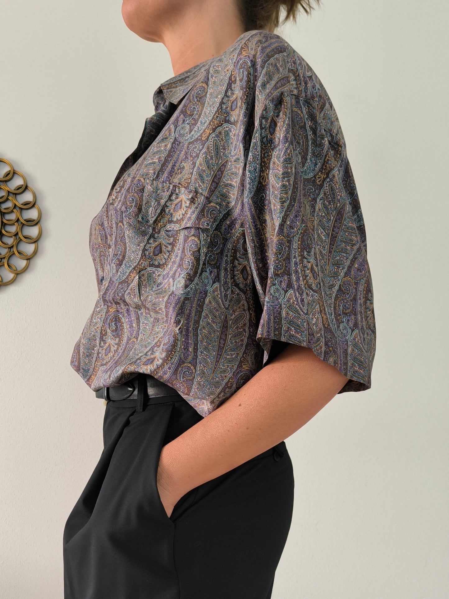 Camicia Paisley in pura seta unisex