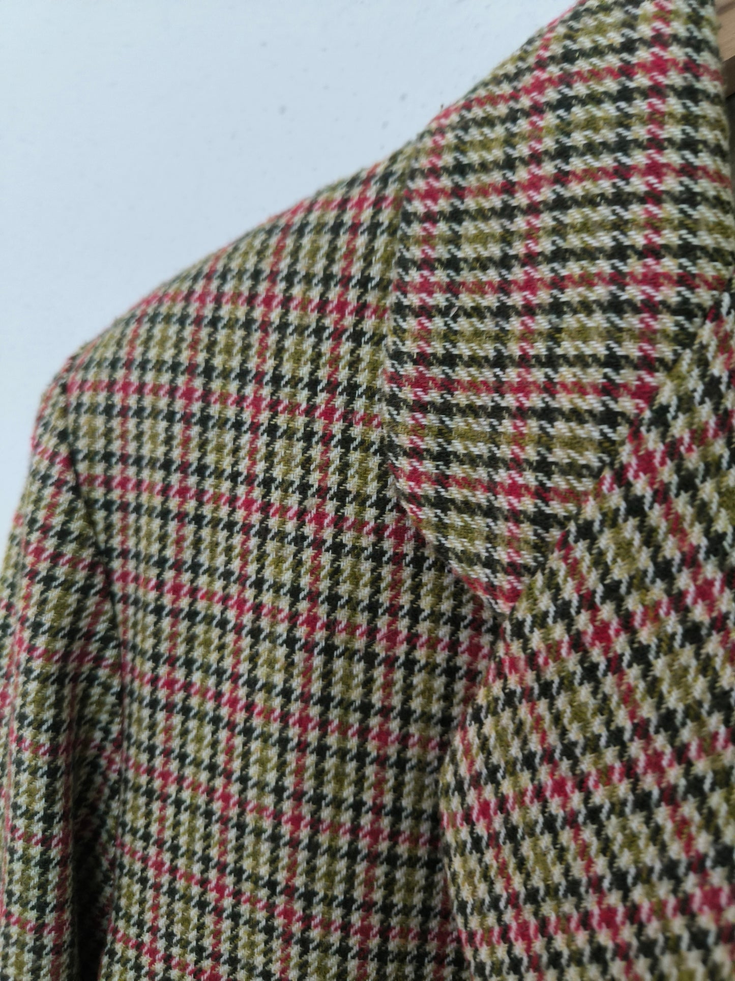 Blazer quadrettato in lana chiaro