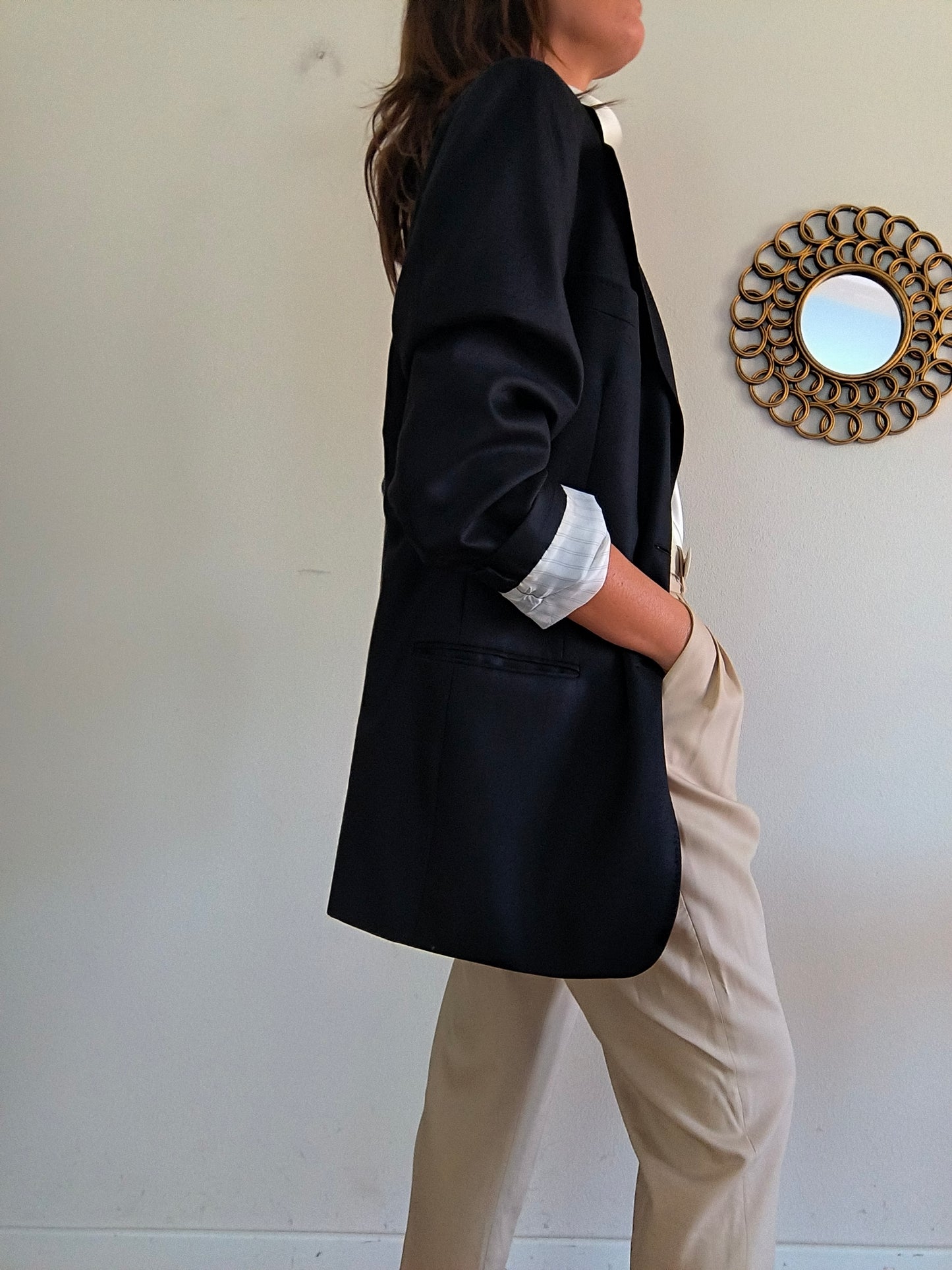 Blazer unisex nero Micheli Super 100's merino Extrafine