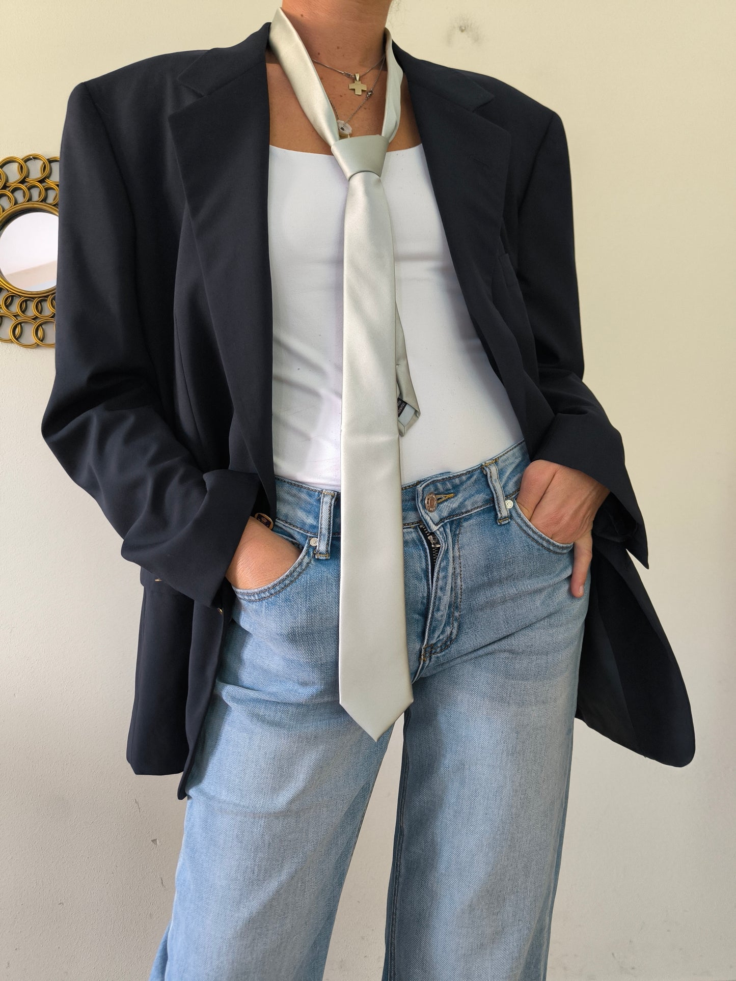 Blazer Corneliani blu pura lana vergine