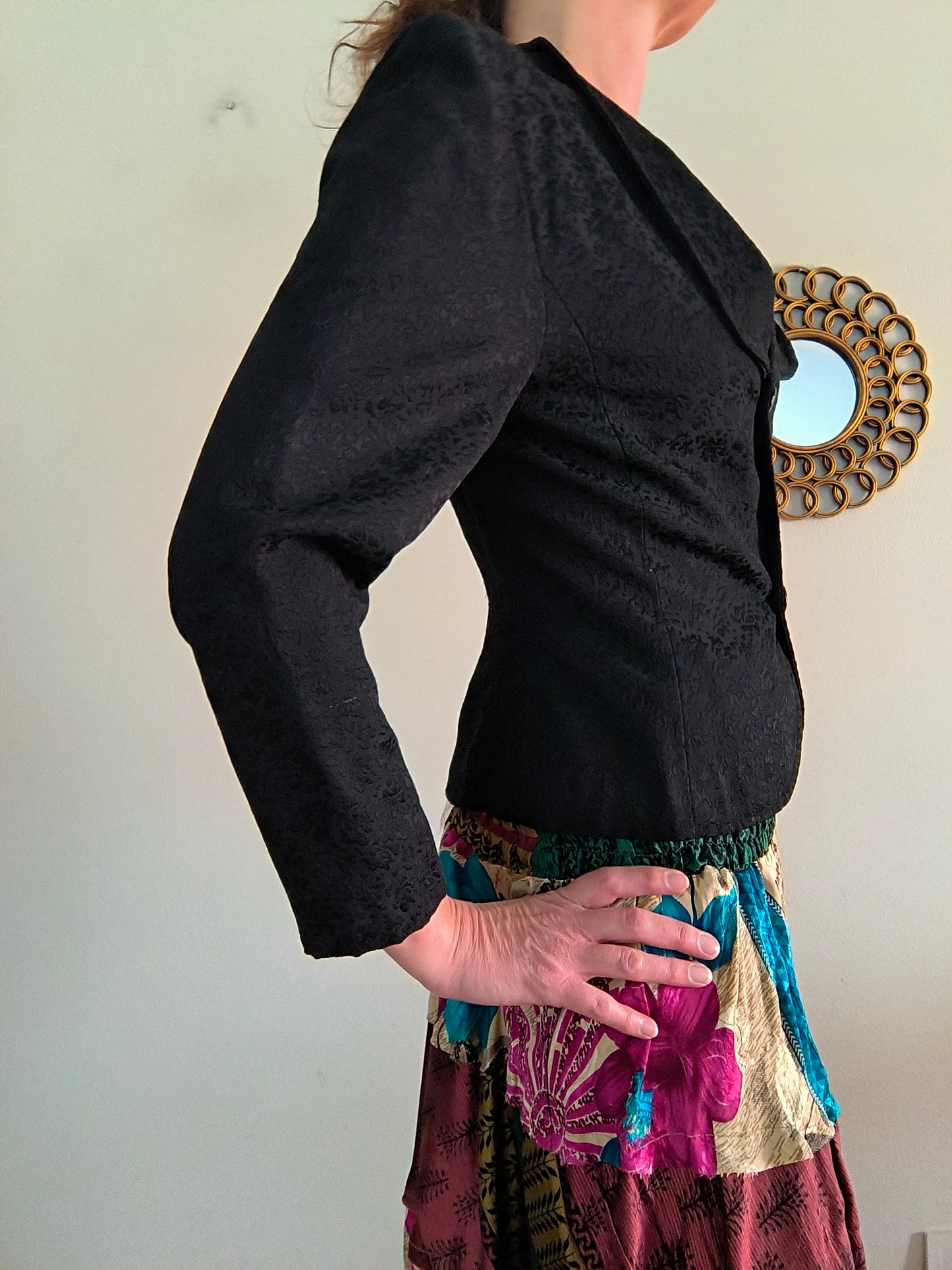 Blazer 1950's in jacquard nero tg M