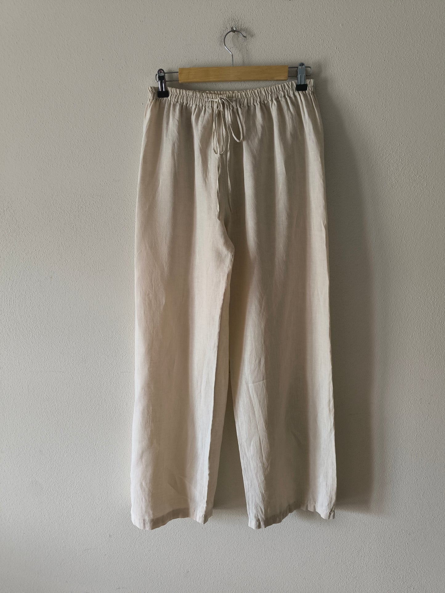 Pantalone lino écru tg L