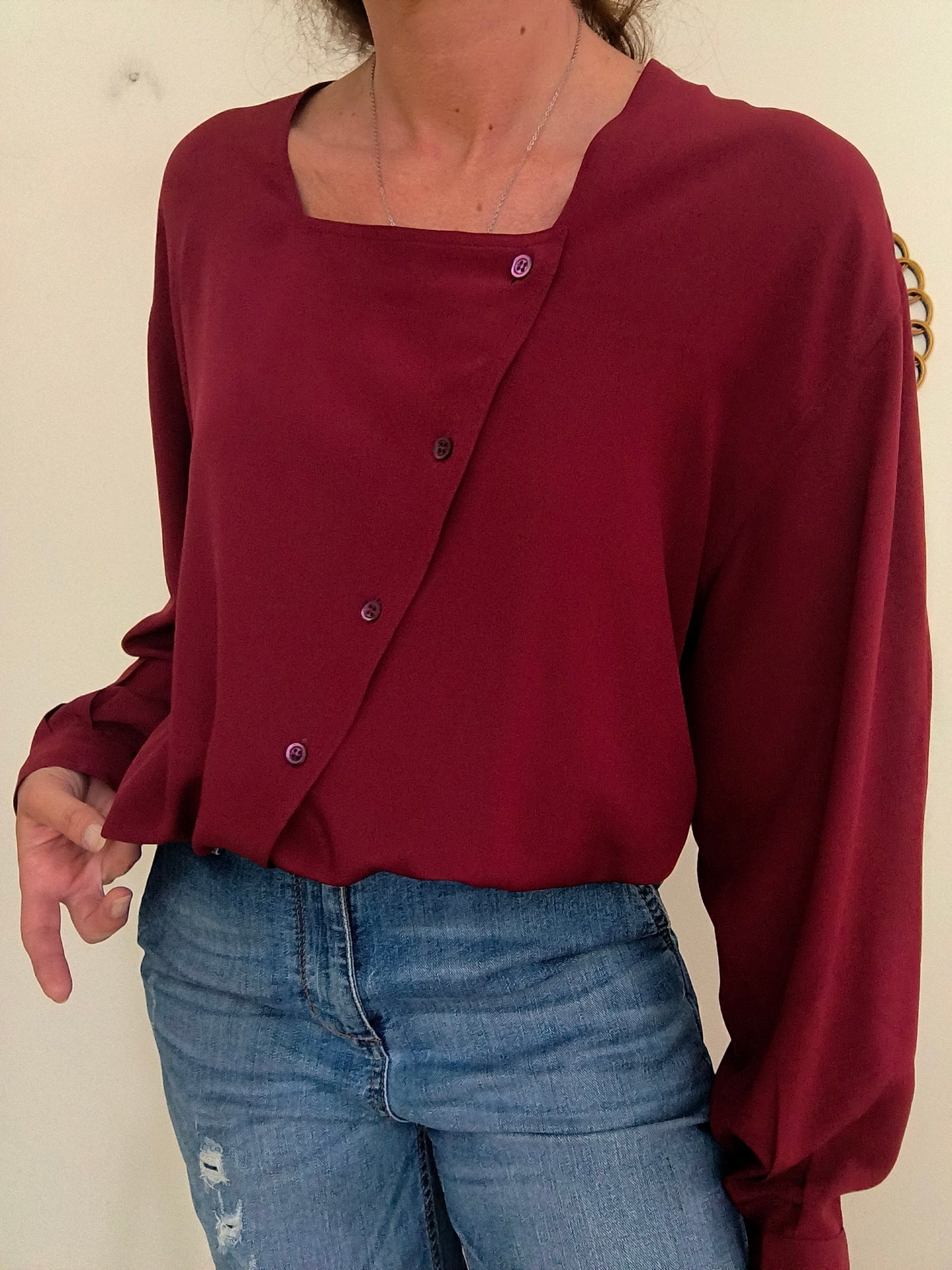 Camicetta bordeaux Zanolini pura seta