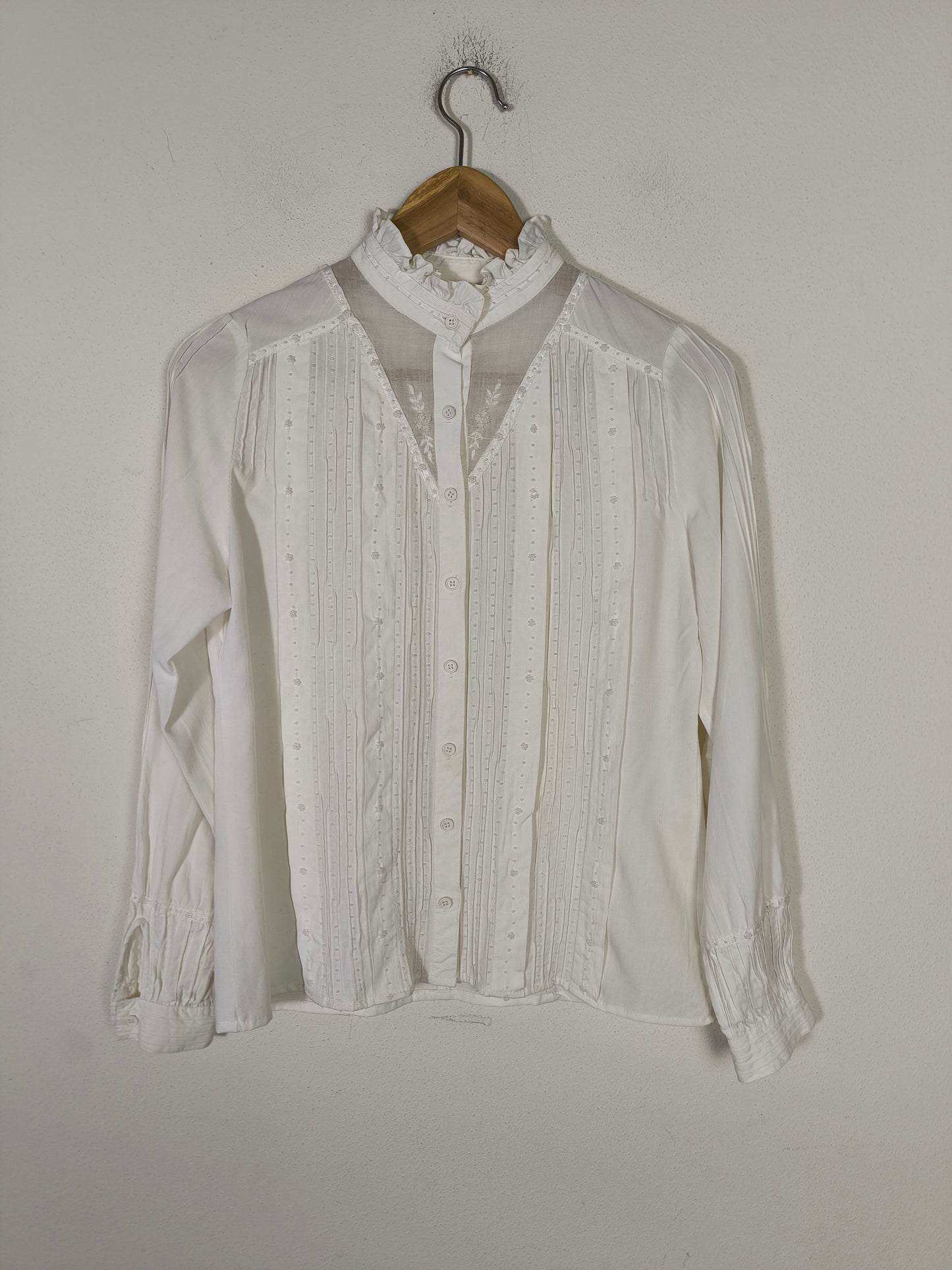 Camicetta vittoriana in cotone e perline tg S/M