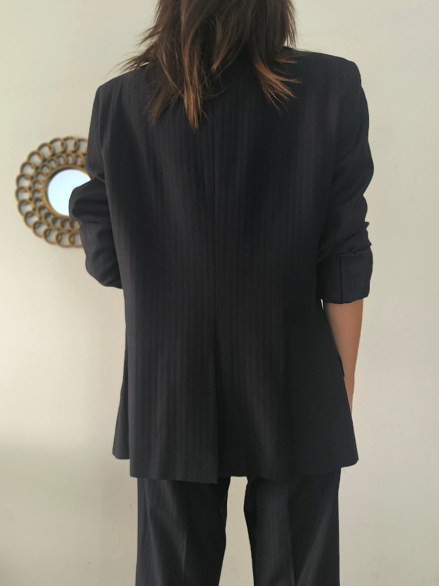 Completo giacca pantalone Versace in lana nero