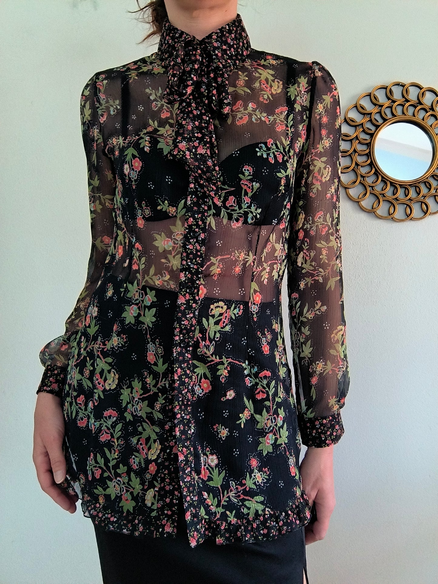 Camicia semipermanente floreale vintage