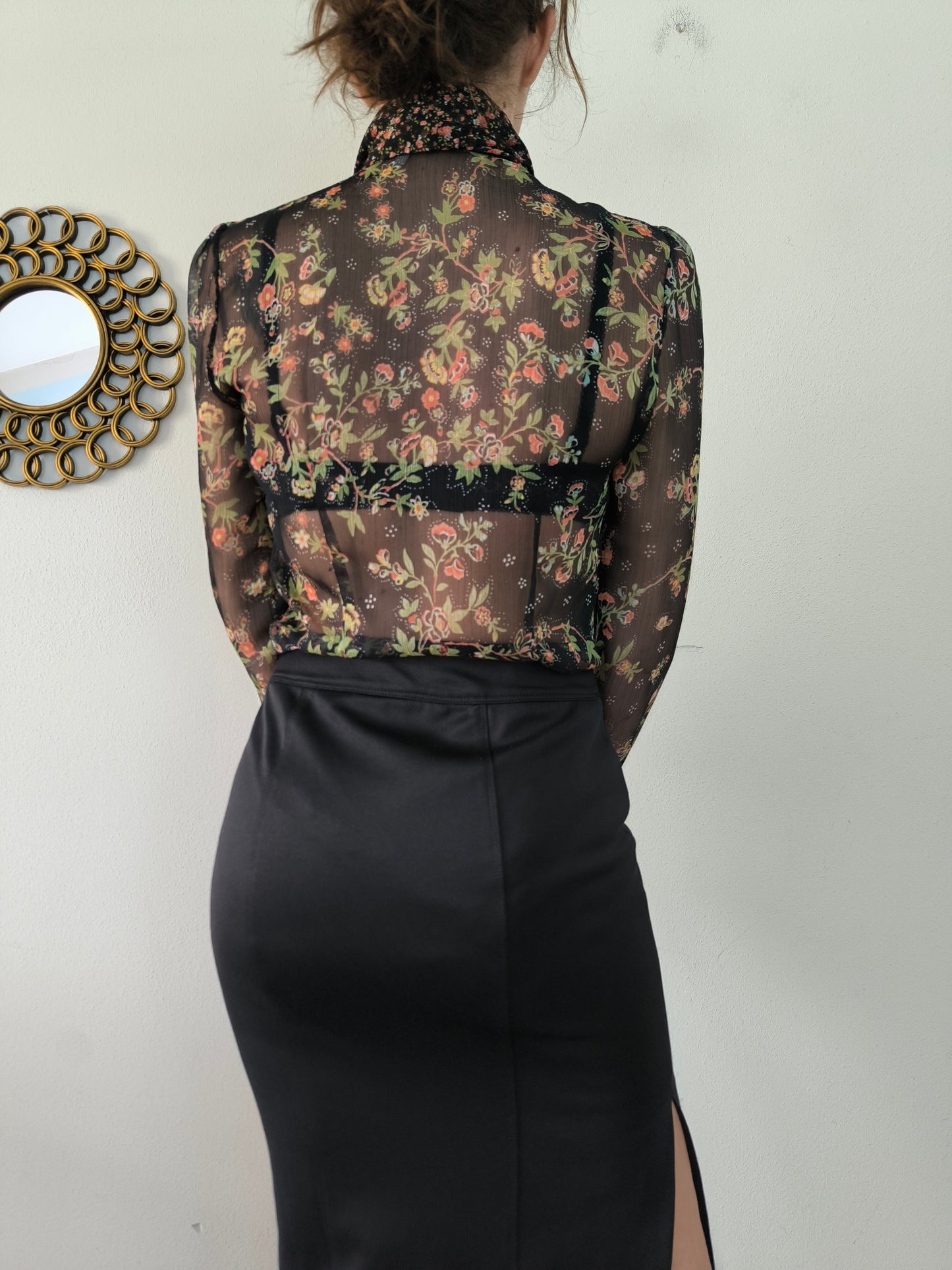 Camicia semipermanente floreale vintage