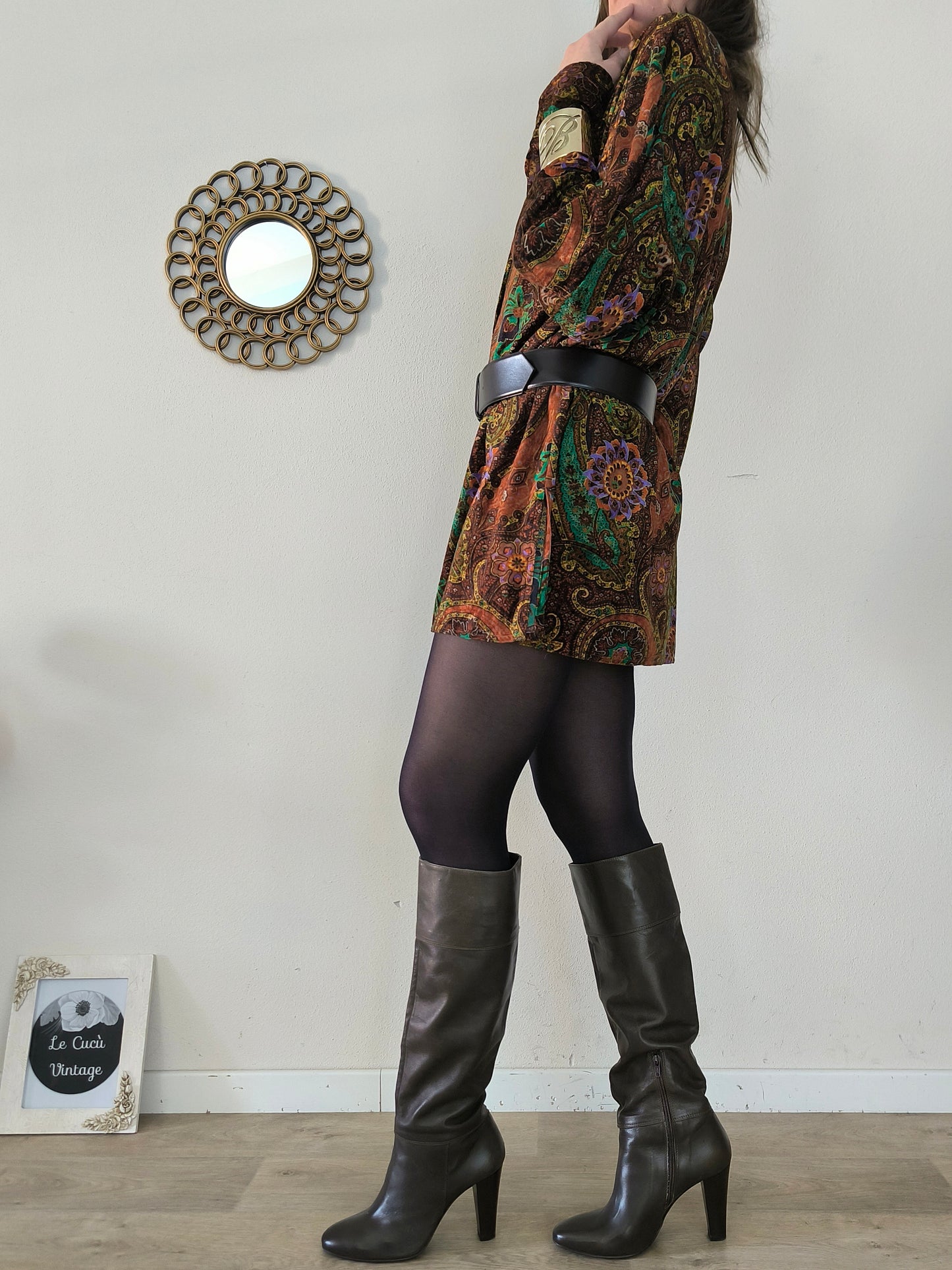 Camicia over sartoriale in velluto fantasia