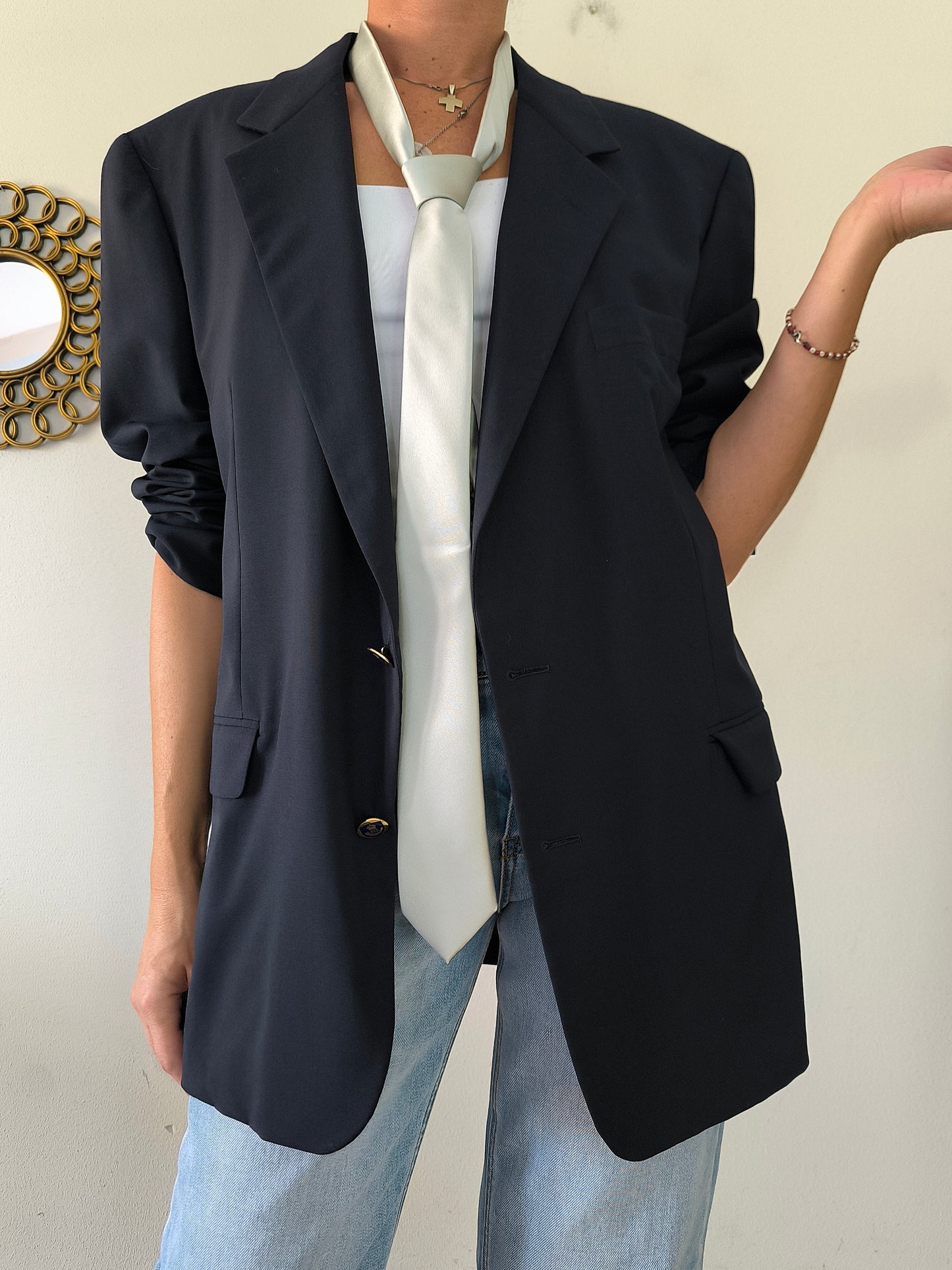 Blazer Corneliani blu pura lana vergine