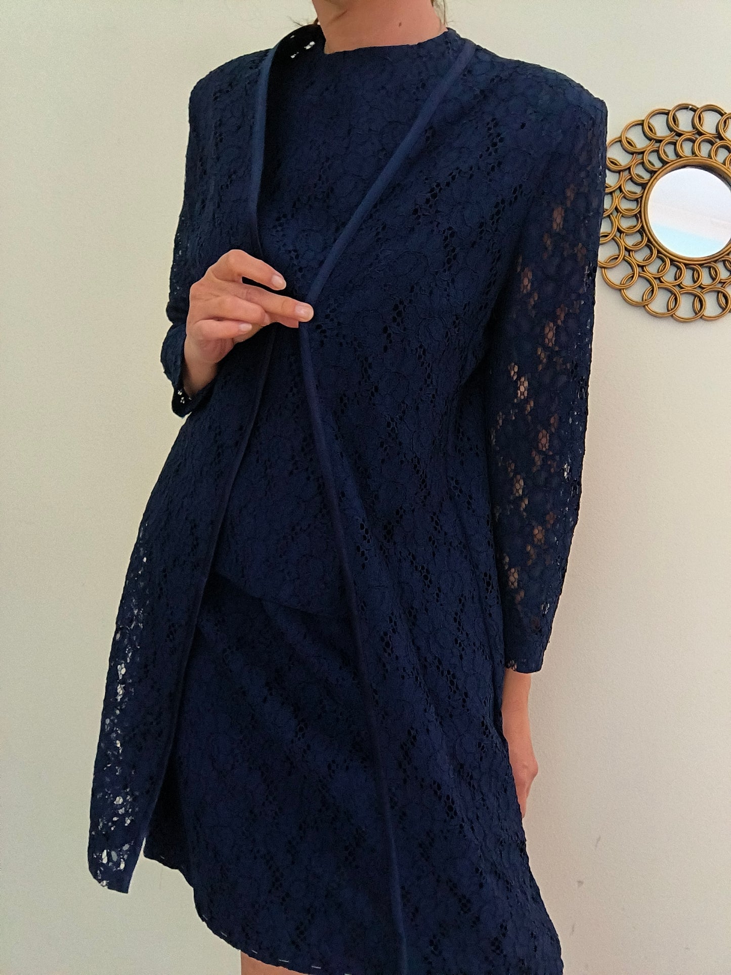 Completo anni 60 in pizzo macramè svizzero