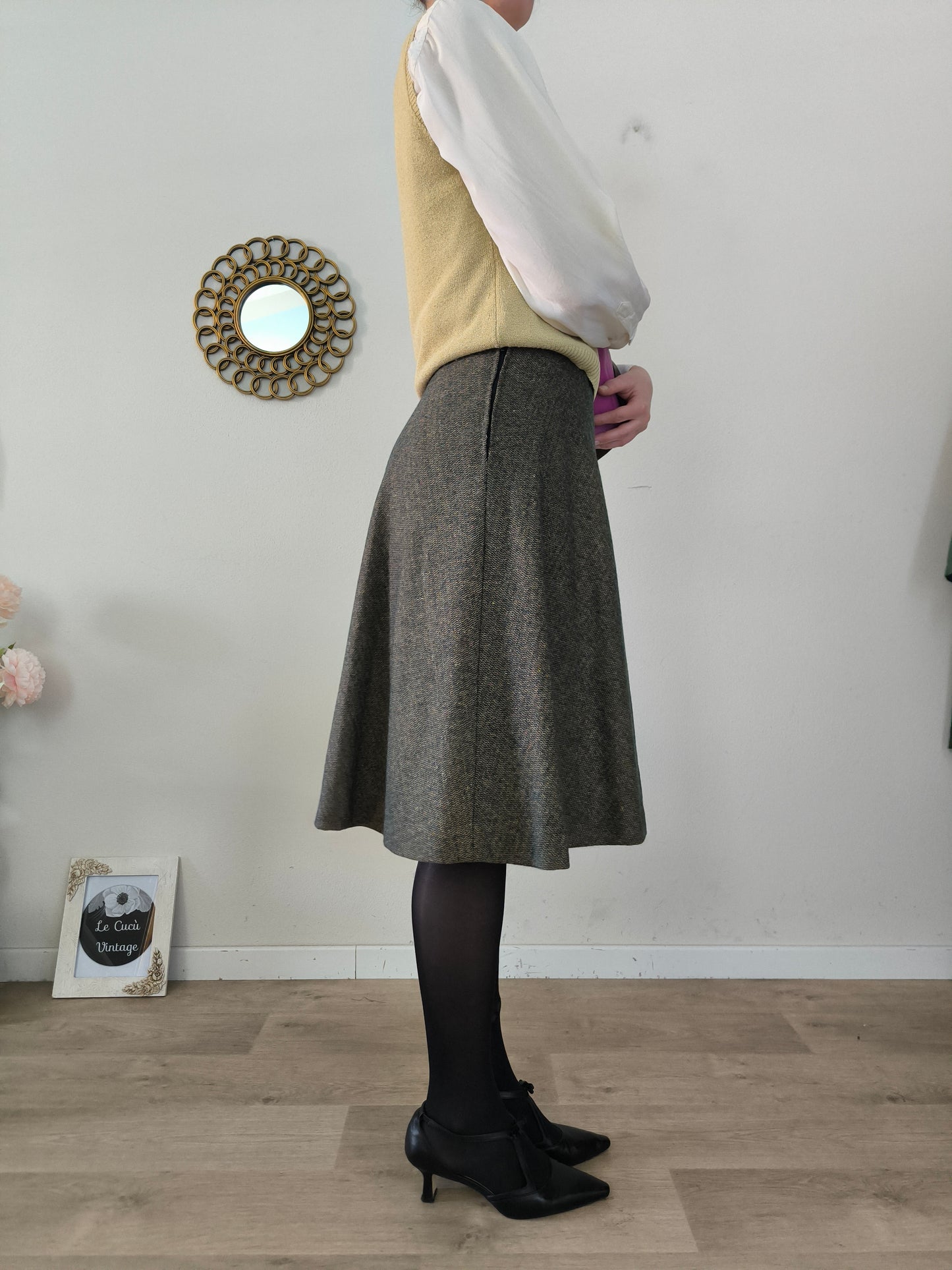 Gonna anni 50 in tweed tg M