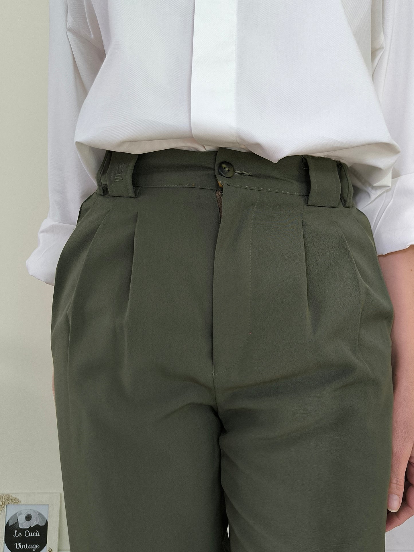 Pantalone No Strike olive anni 80 tg 42