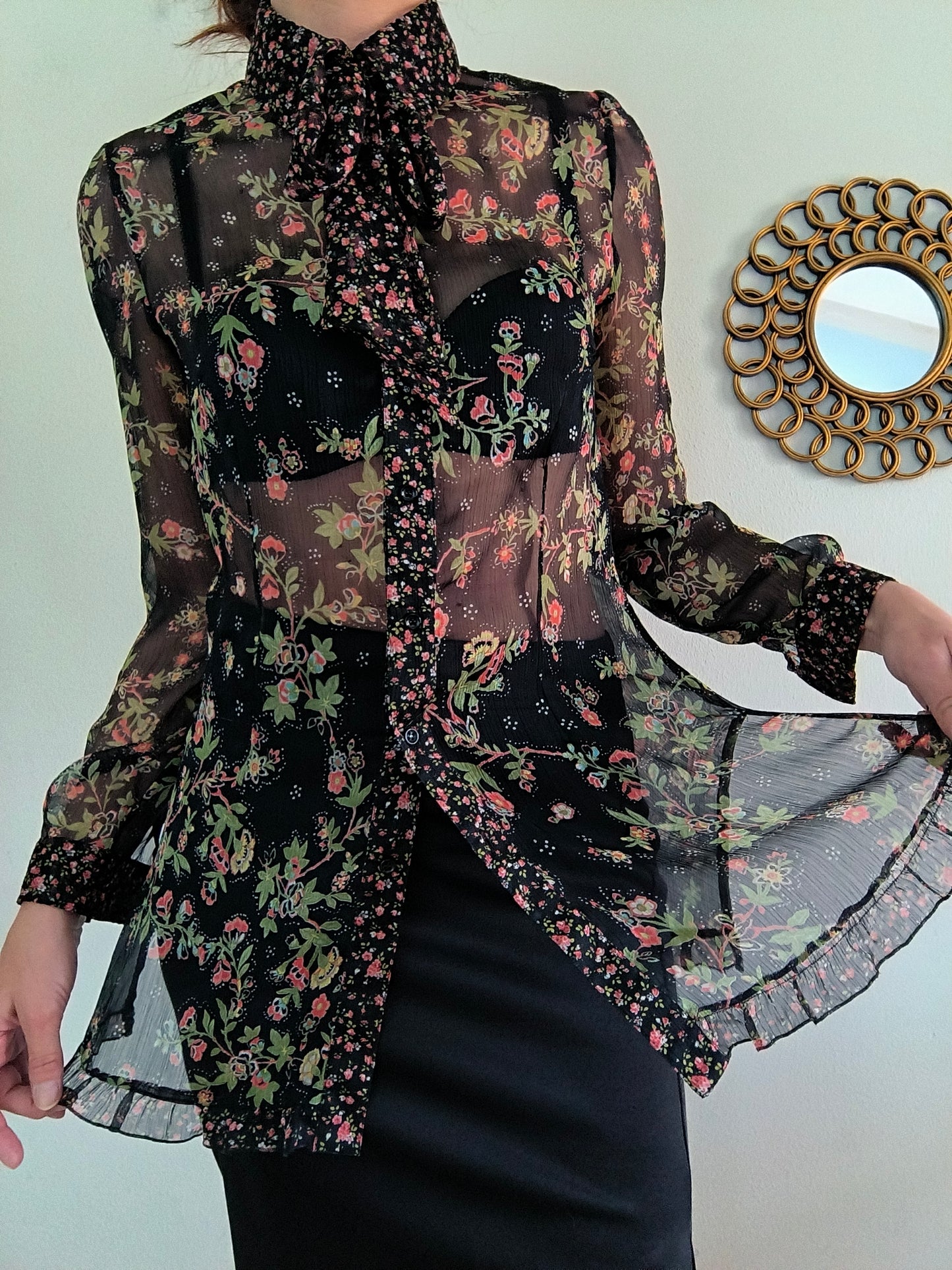 Camicia semipermanente floreale vintage
