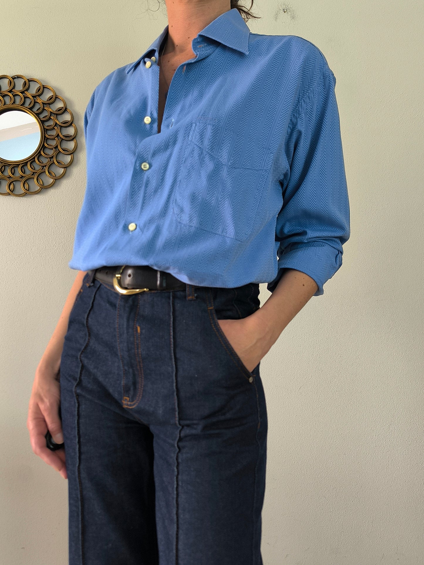 Ungaro camicia azzurra maschile/unisex