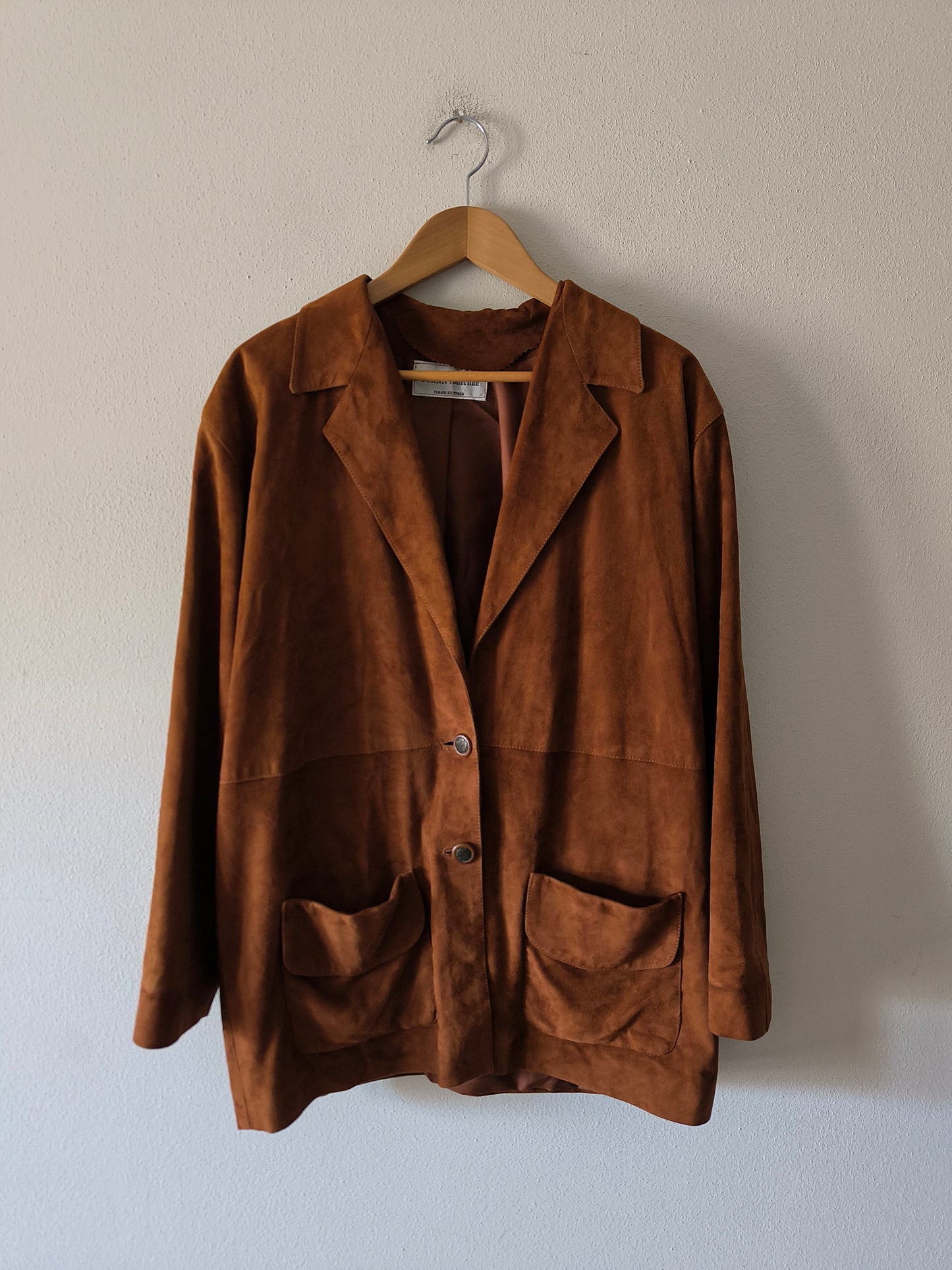 Giacca in pelle scamosciata