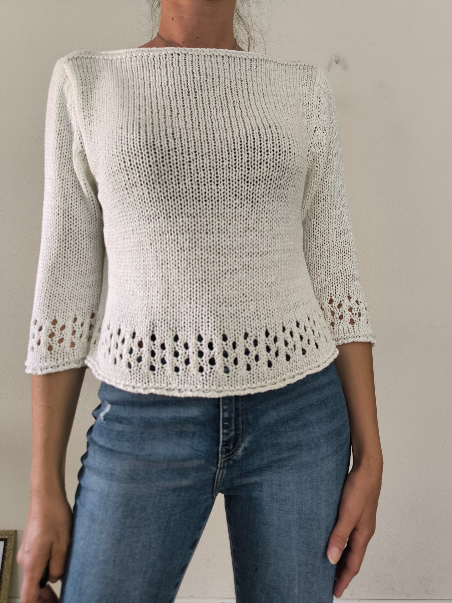 Maglioncino in cotone bianco tg M/L