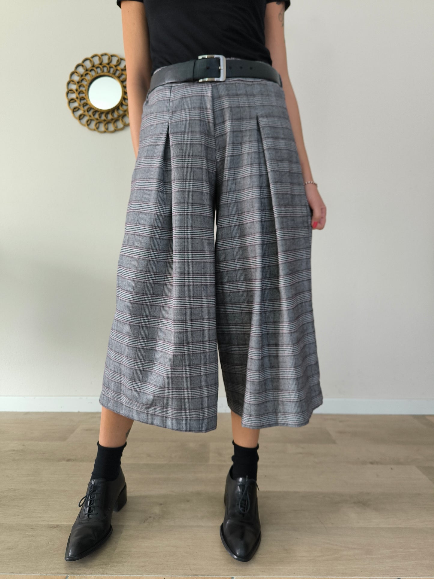 Pantalone ampio Susy Mix fantasia principe di Galles tg