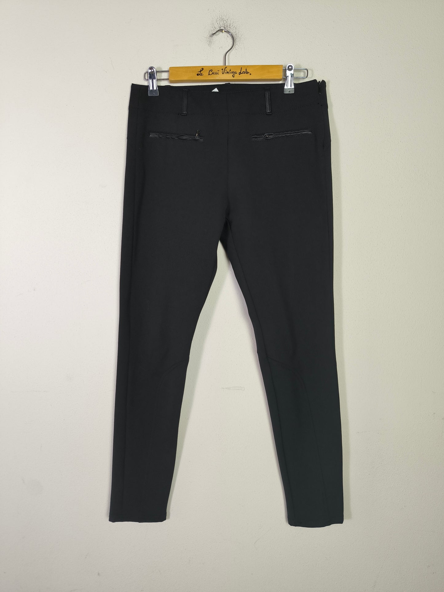 Pantalone aderente nero PennyBlack con inserti in pelle tg 44