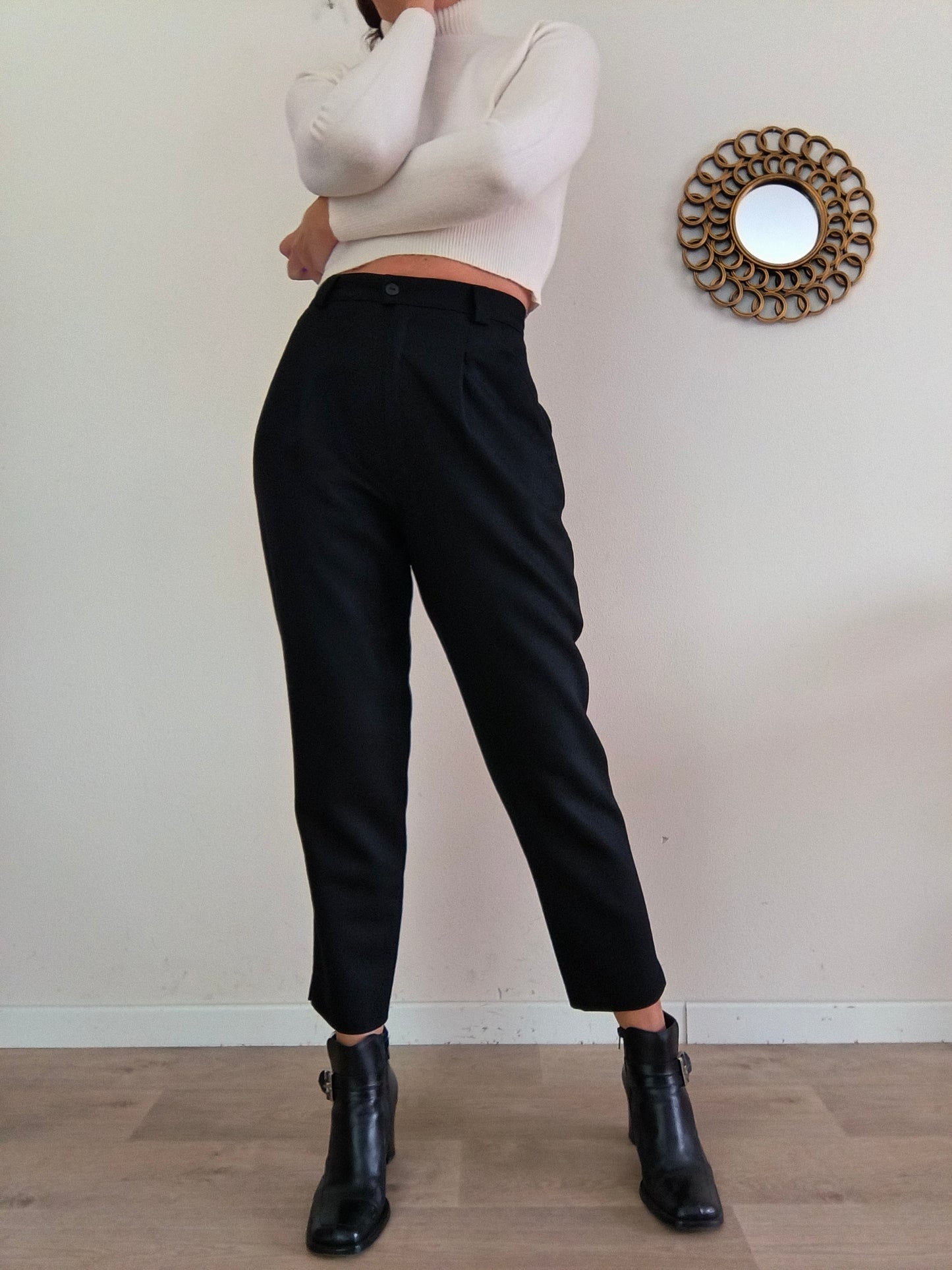 Pantalone vintage vita alta pura lana tg S/M