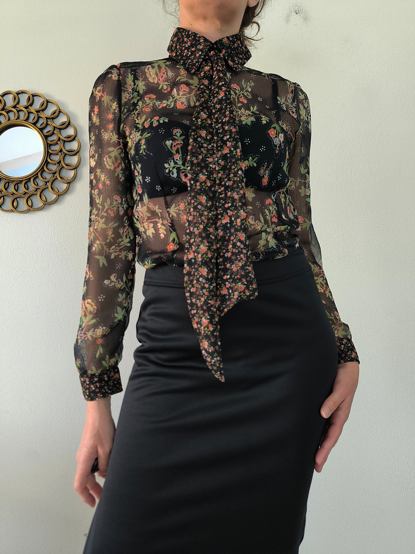 Camicia semipermanente floreale vintage