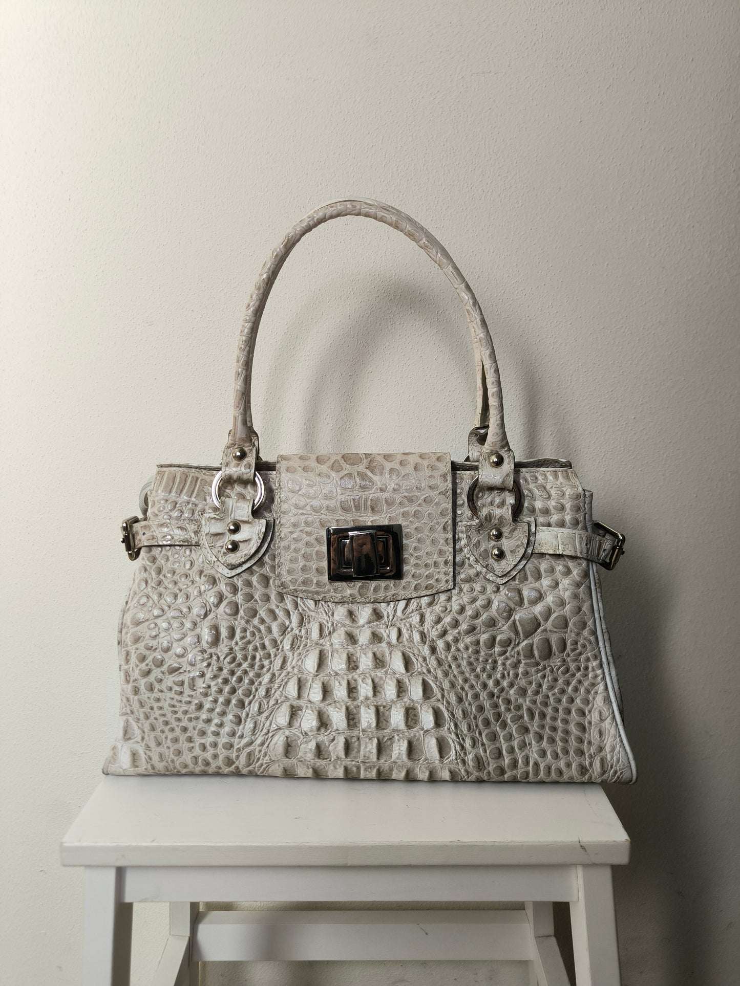 Borsa tote vera pelle ghiaccio