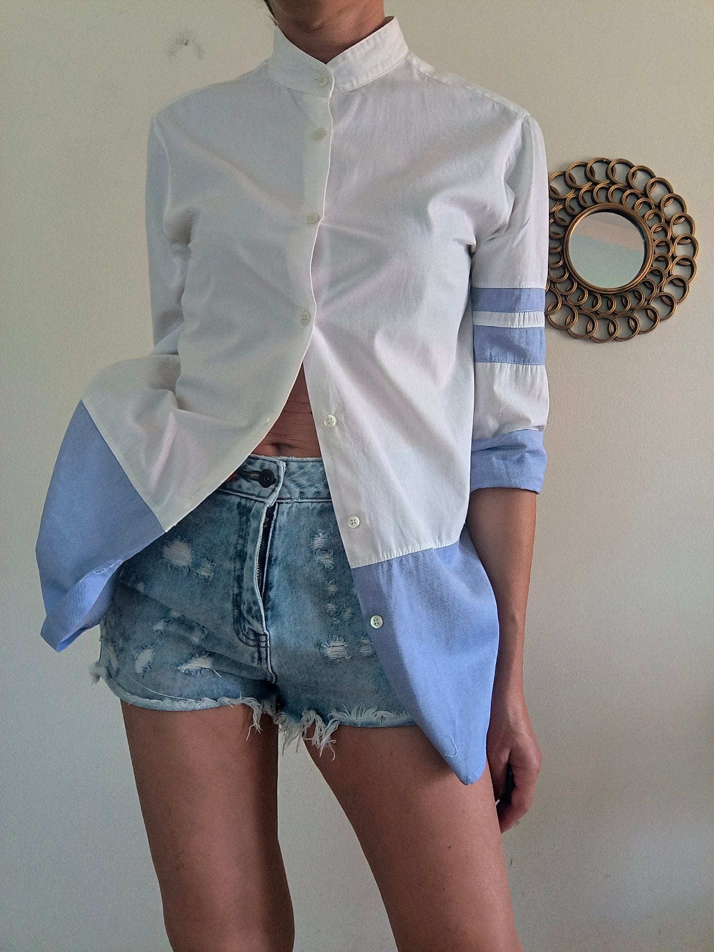 Camicia bianca/azzurra Clap Your Hand