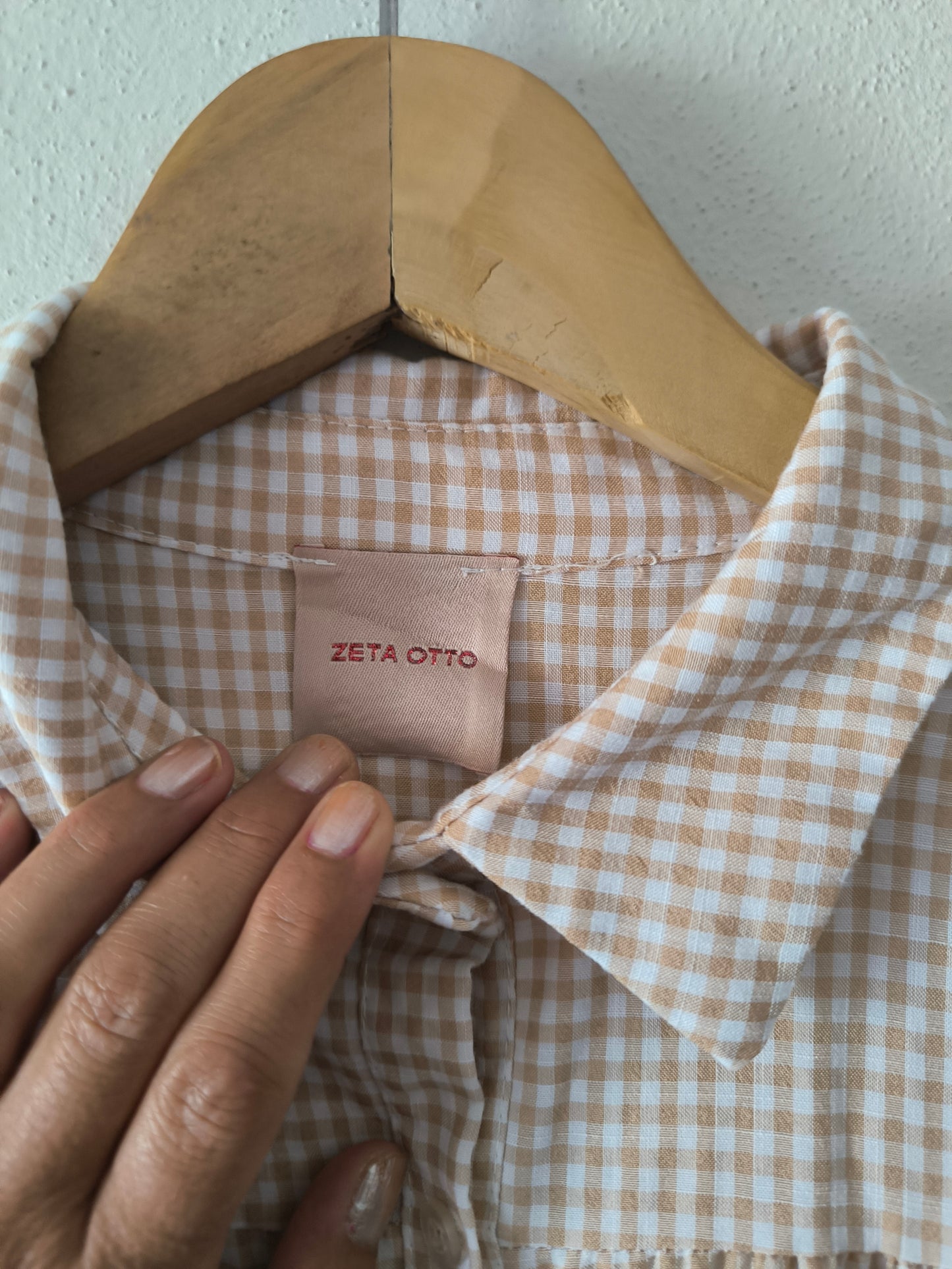 Abito estivo a quadretti vichy color cammeo