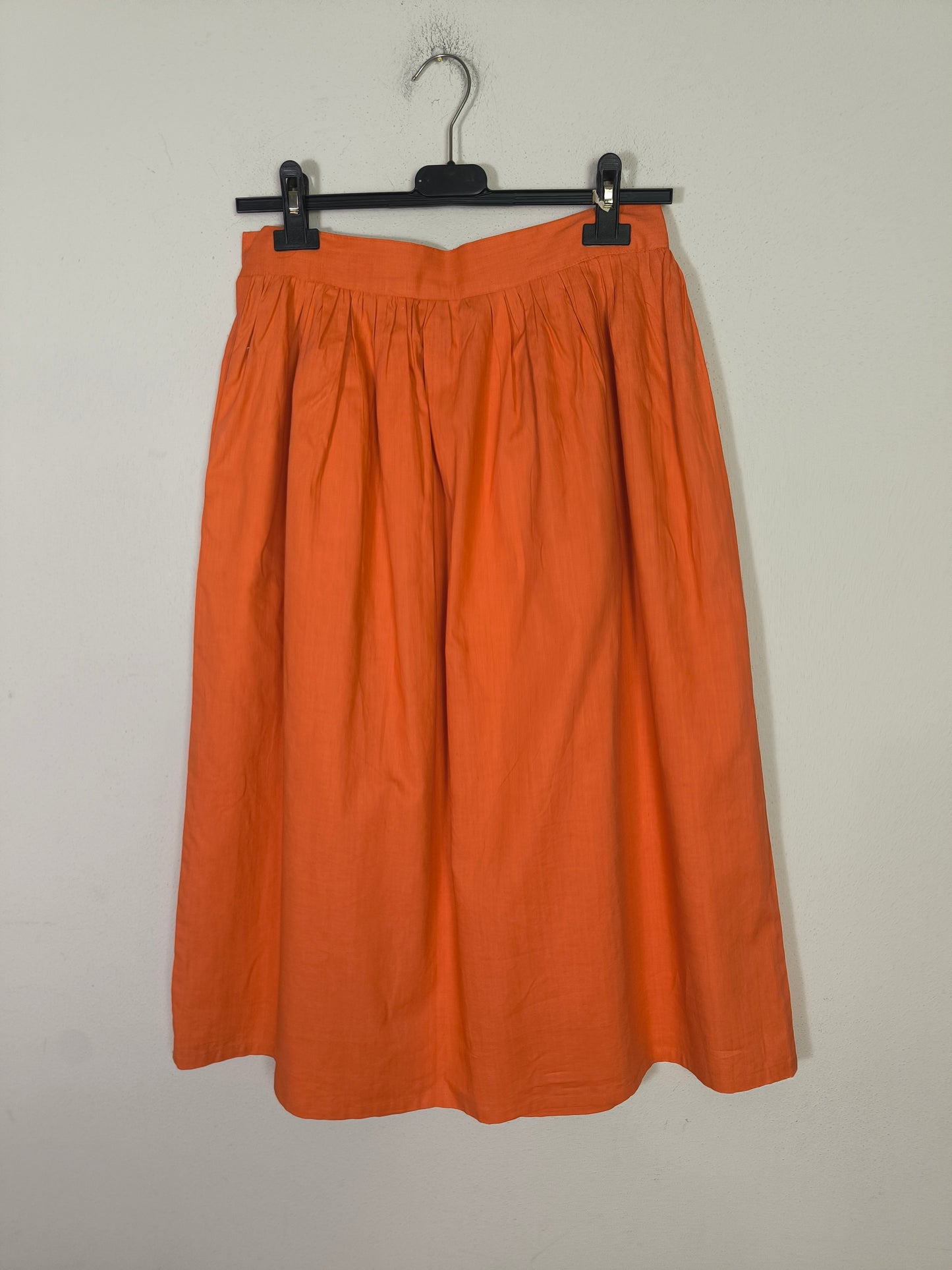 Gonna vintage in cotone arancione