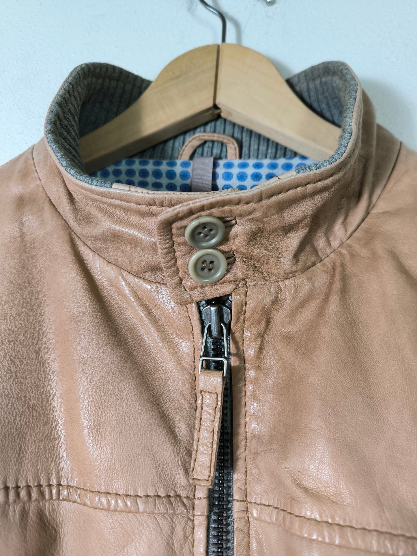 Bomber in Nappa Lucchesi beige