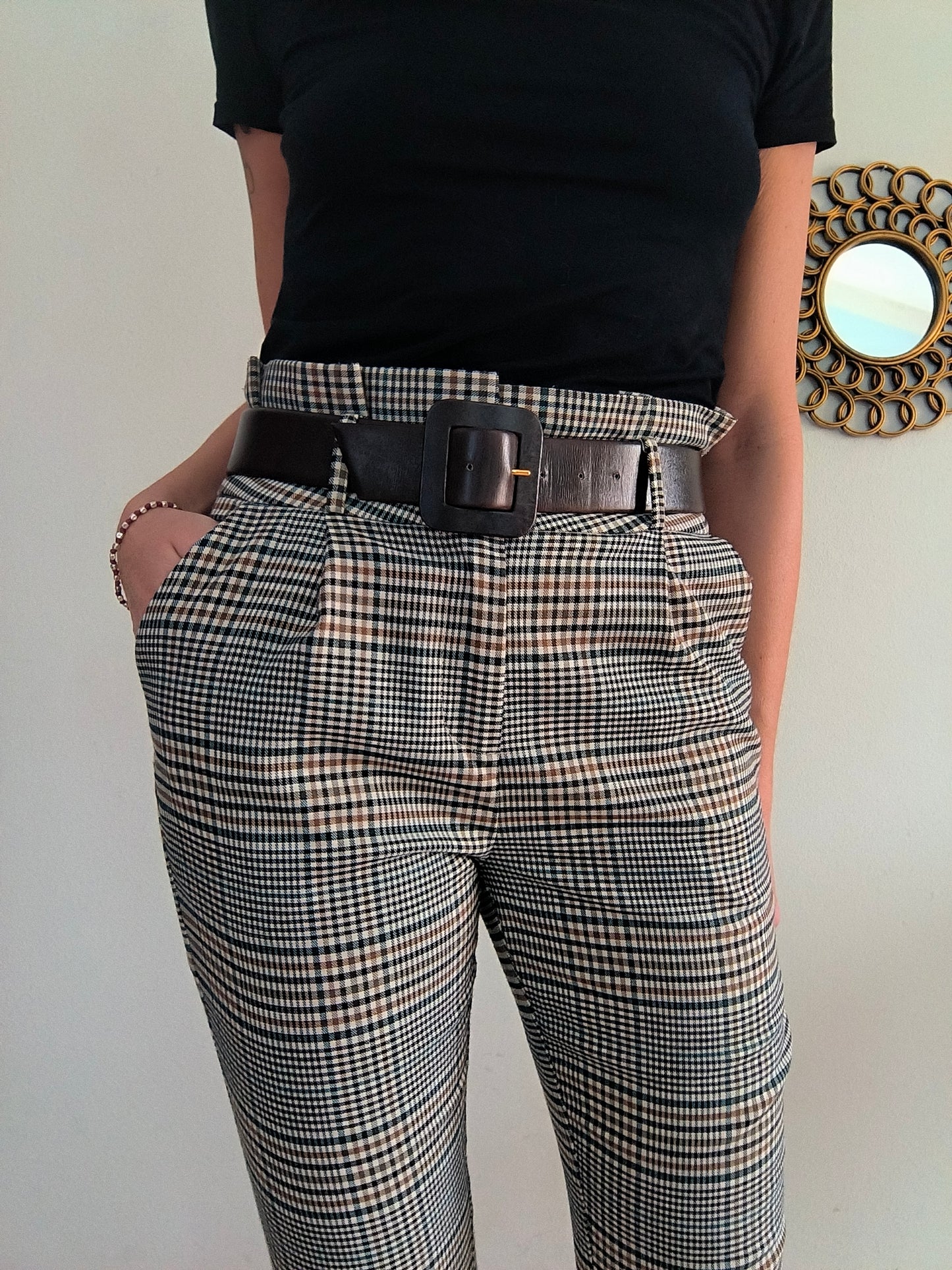 Pantalone vita alta principe di Galles tg S