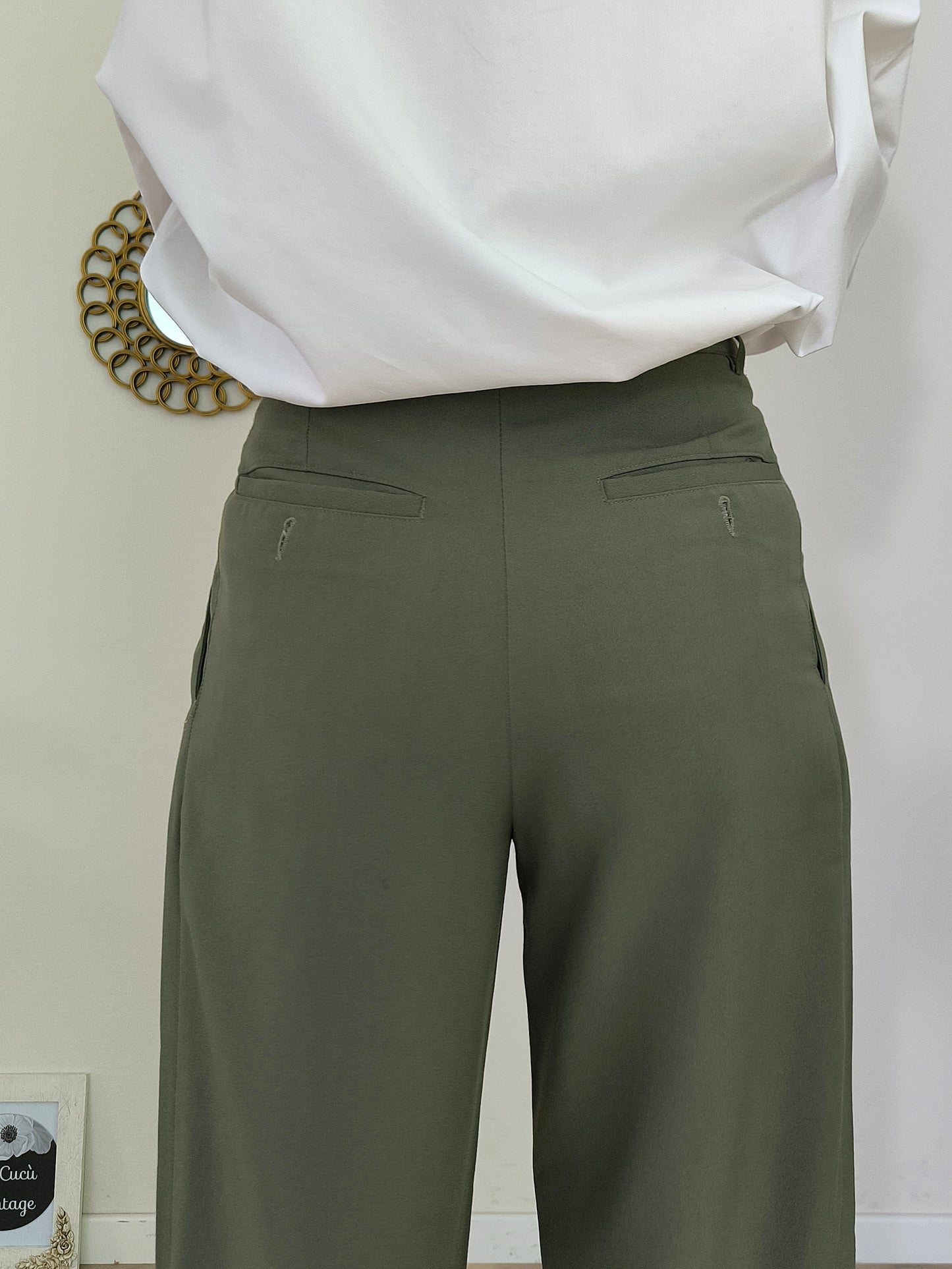 Pantalone No Strike olive anni 80 tg 42