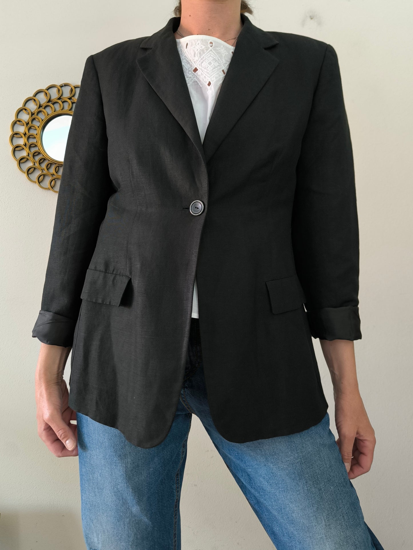 Blazer Marella in lino nero tg 44