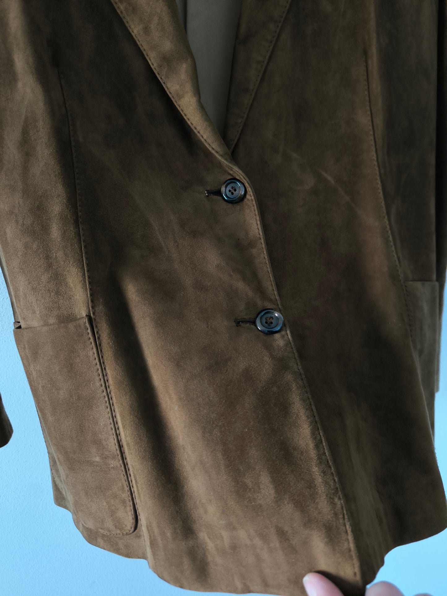 Blazer in pelle scamosciata marrone
