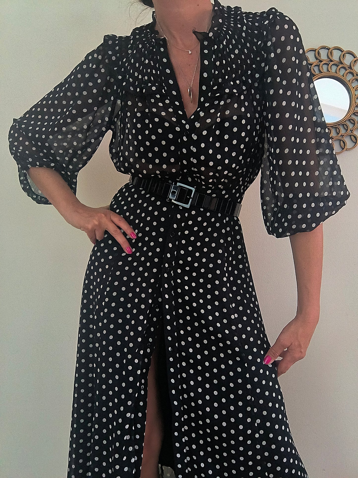 Zara Abito Polka Dots nero