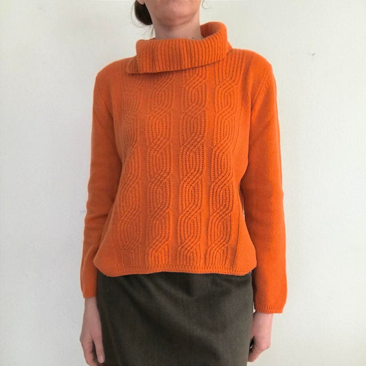 Maglione vintage arancione lana/cashmere size M/L