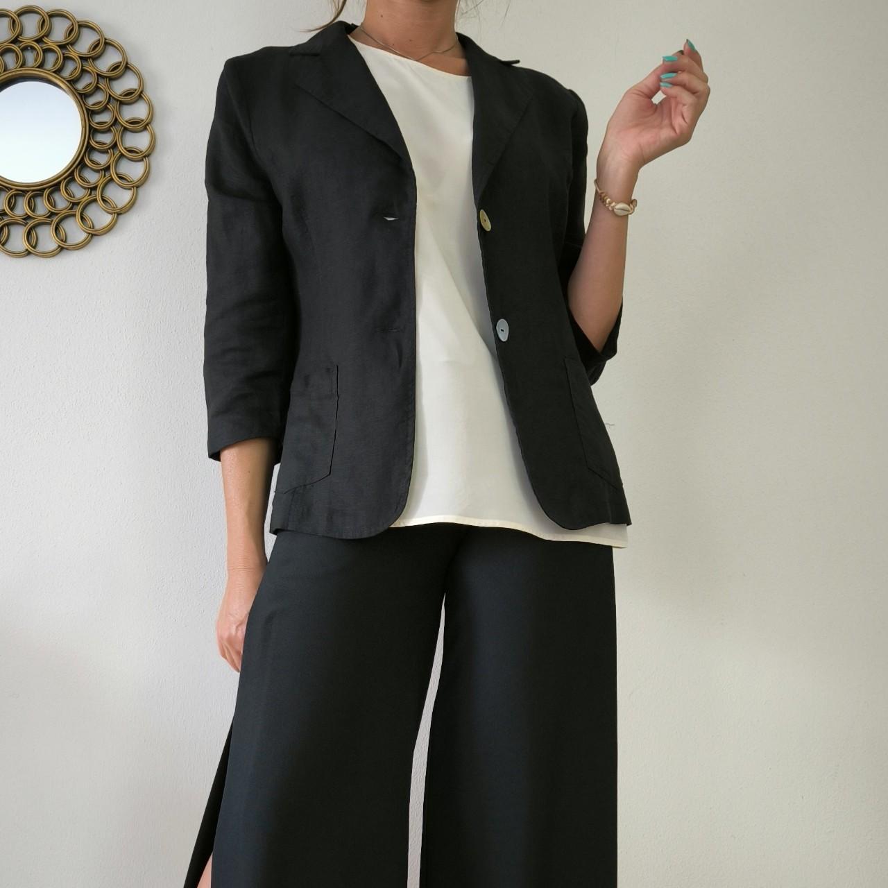 Blazer nero in lino Concetti