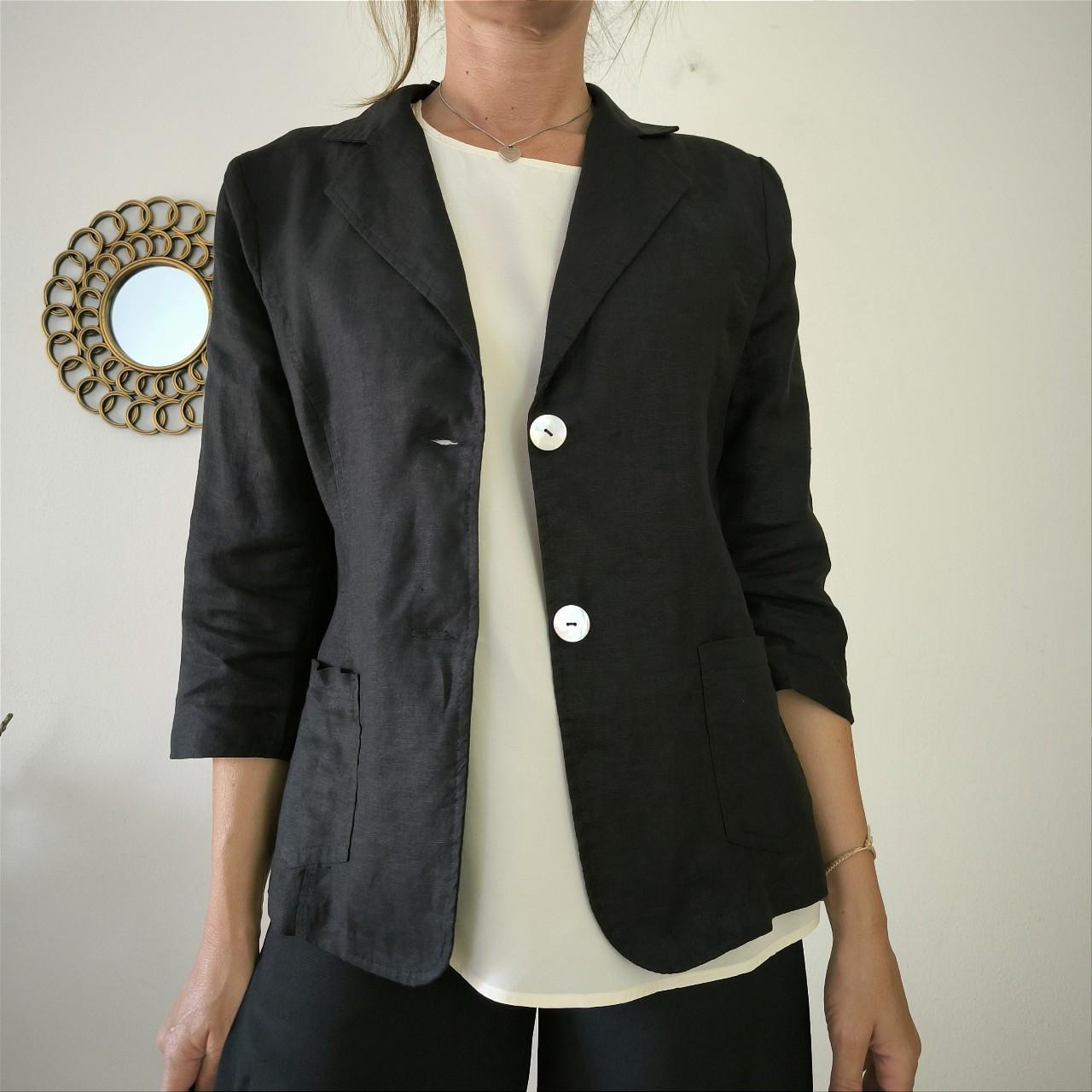 Blazer nero in lino Concetti