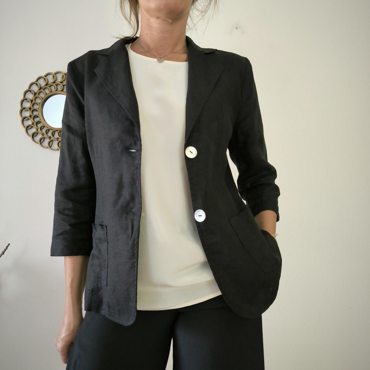 Blazer nero in lino Concetti