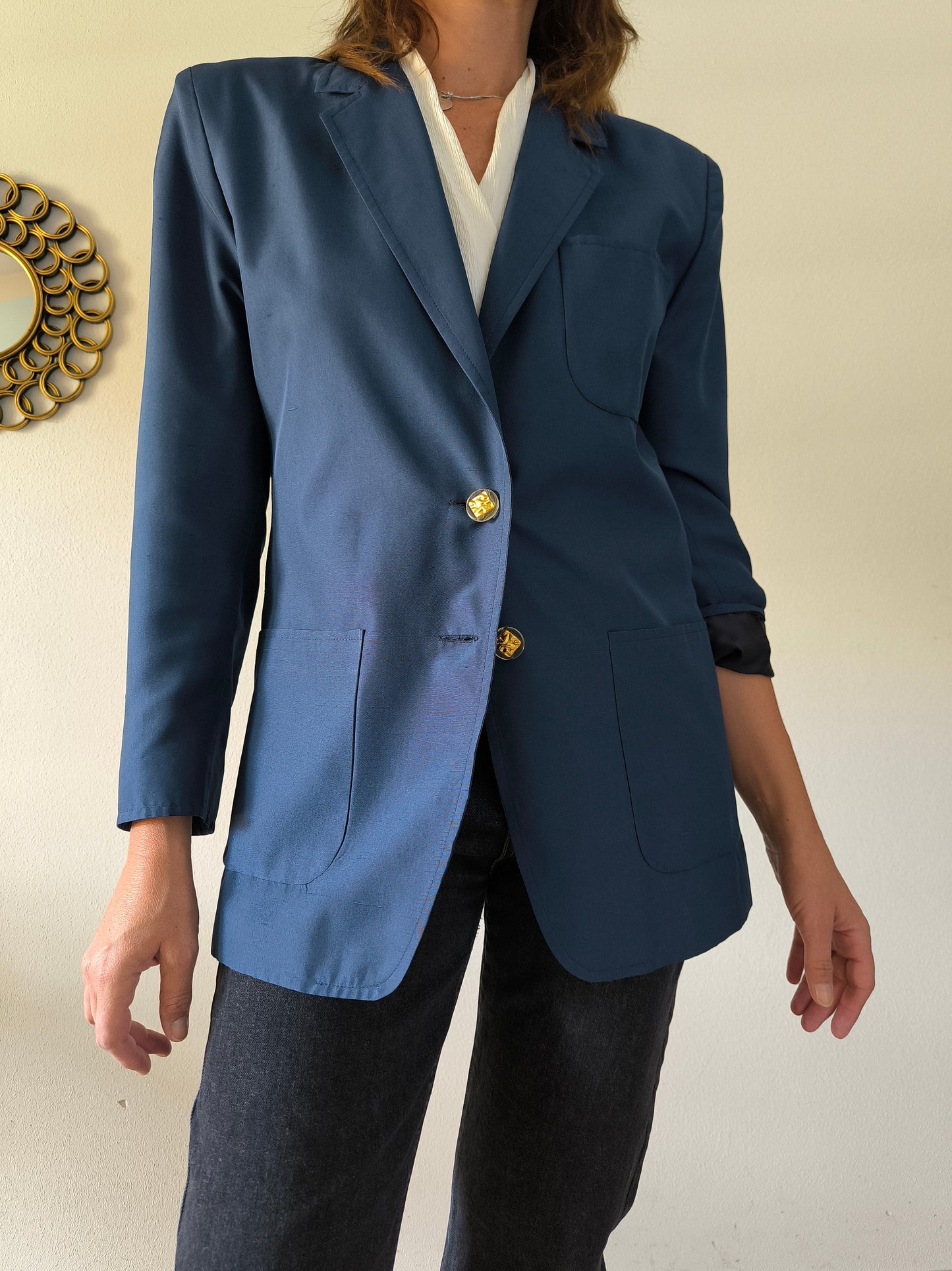 Blazer blu pura seta Segreti tg M