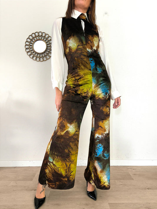 Jumpsuit in velluto vintage tg M