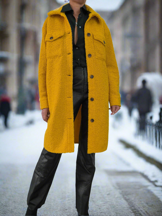 Cappotto teddy senape