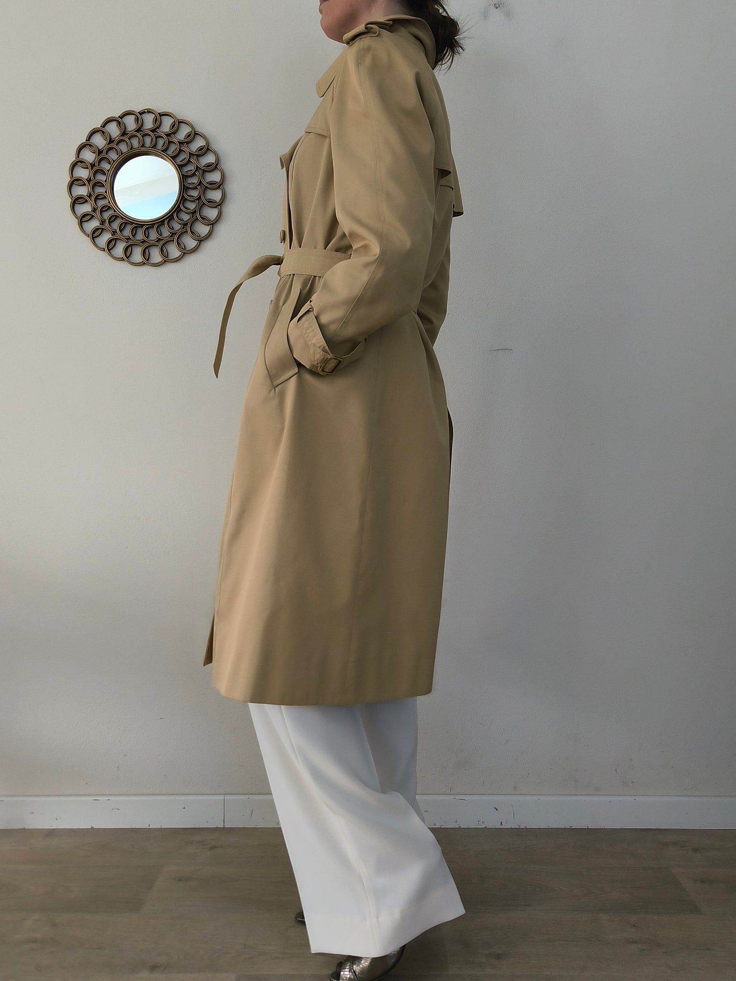 Trench impermeabile vintage sabbia tg M