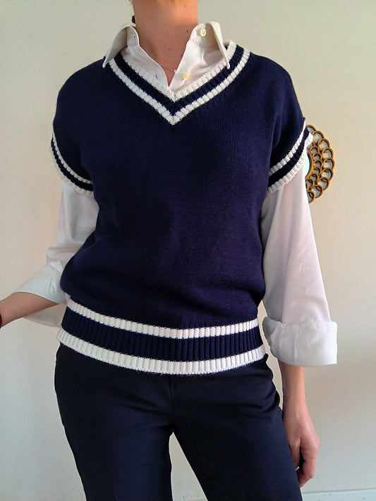 Gilet smanicato blu tg u