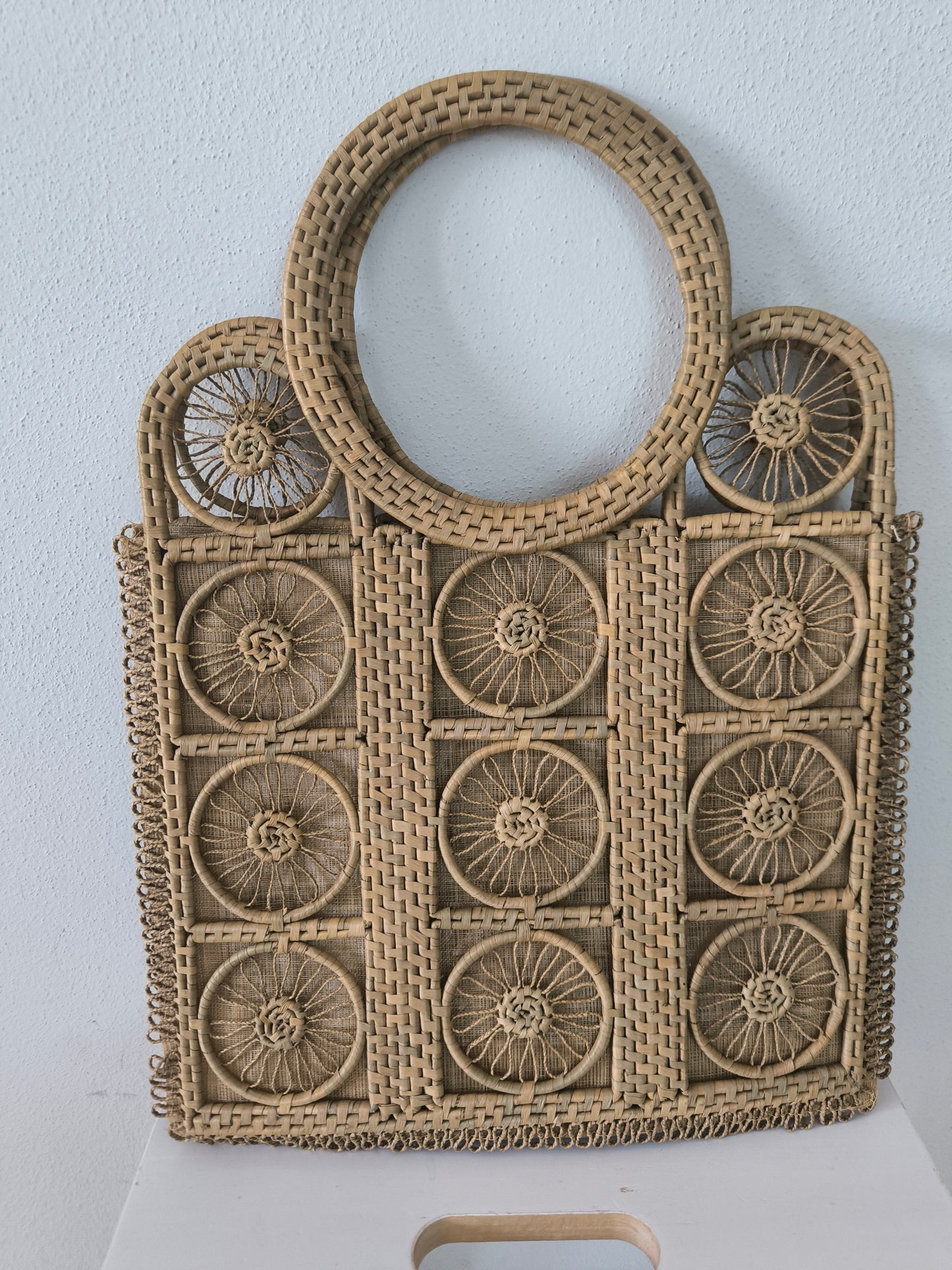 Borsa anni 70 in paglia