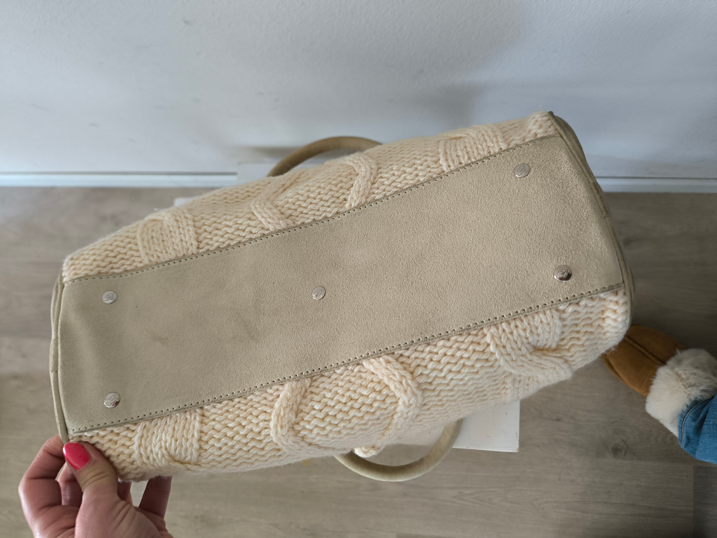 Borsetta Blumarine in lana e pelle scamosciata