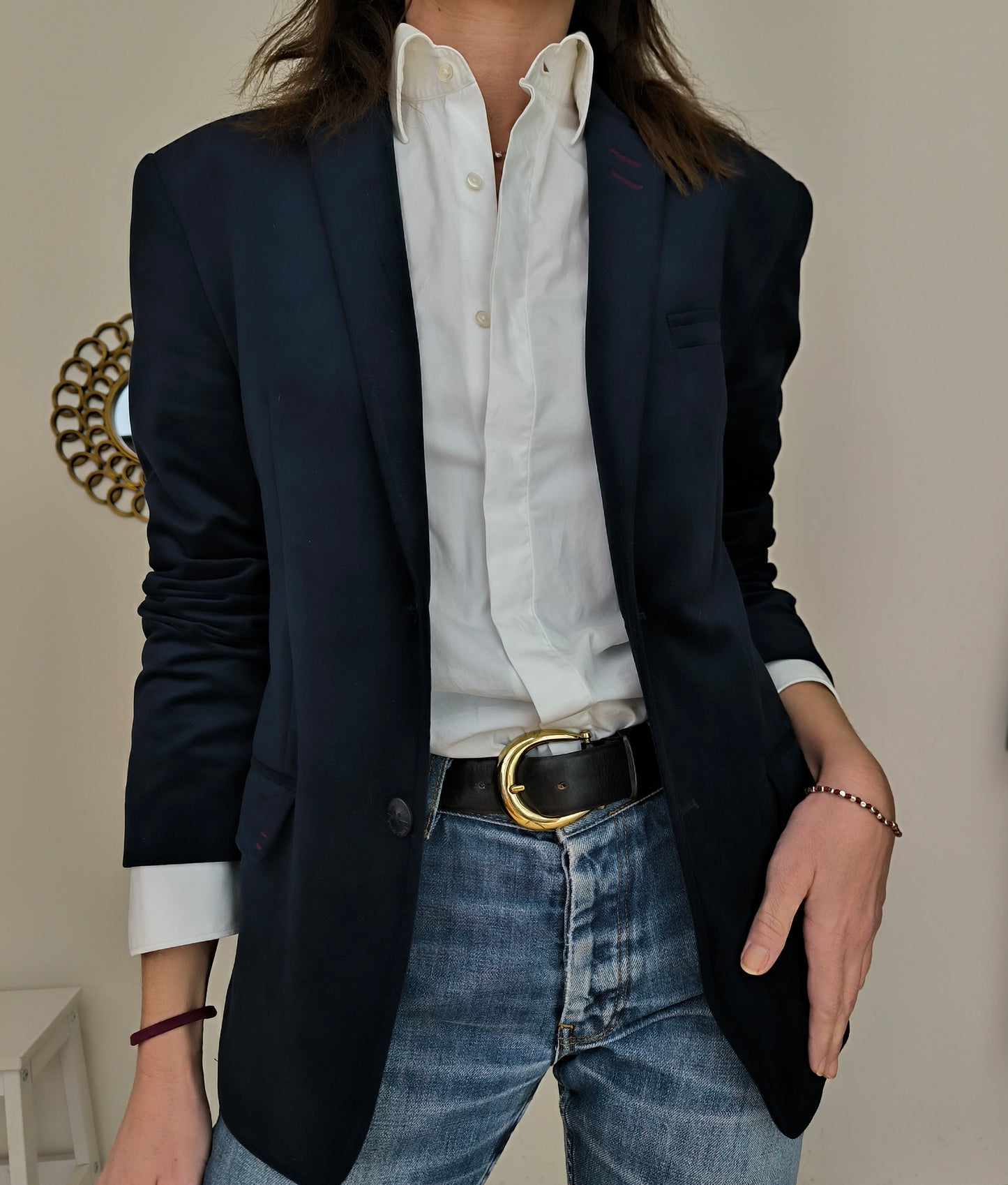 Blazer in velluto blu tg L