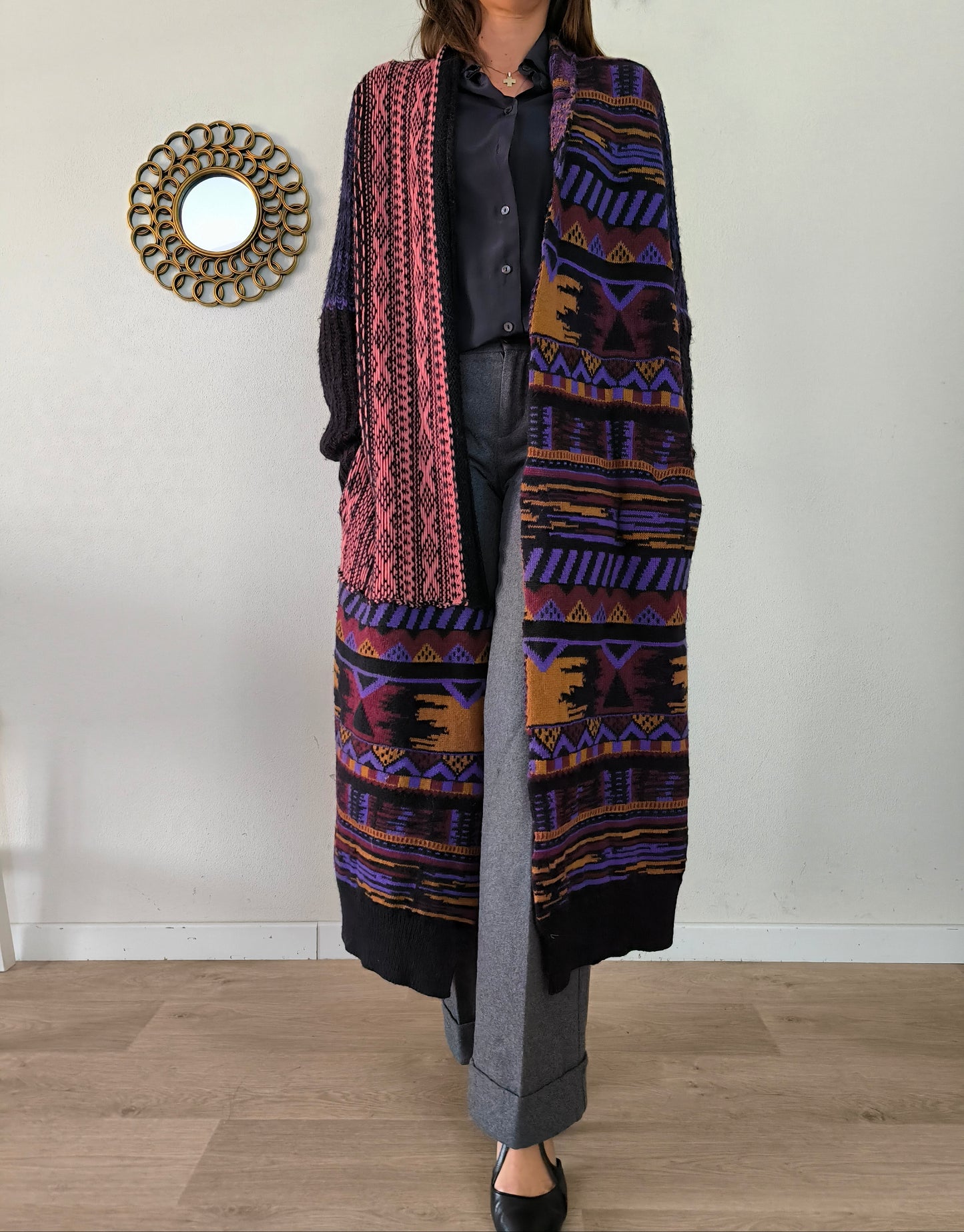 Cappotto in lana ed alpaca etno chic tg U