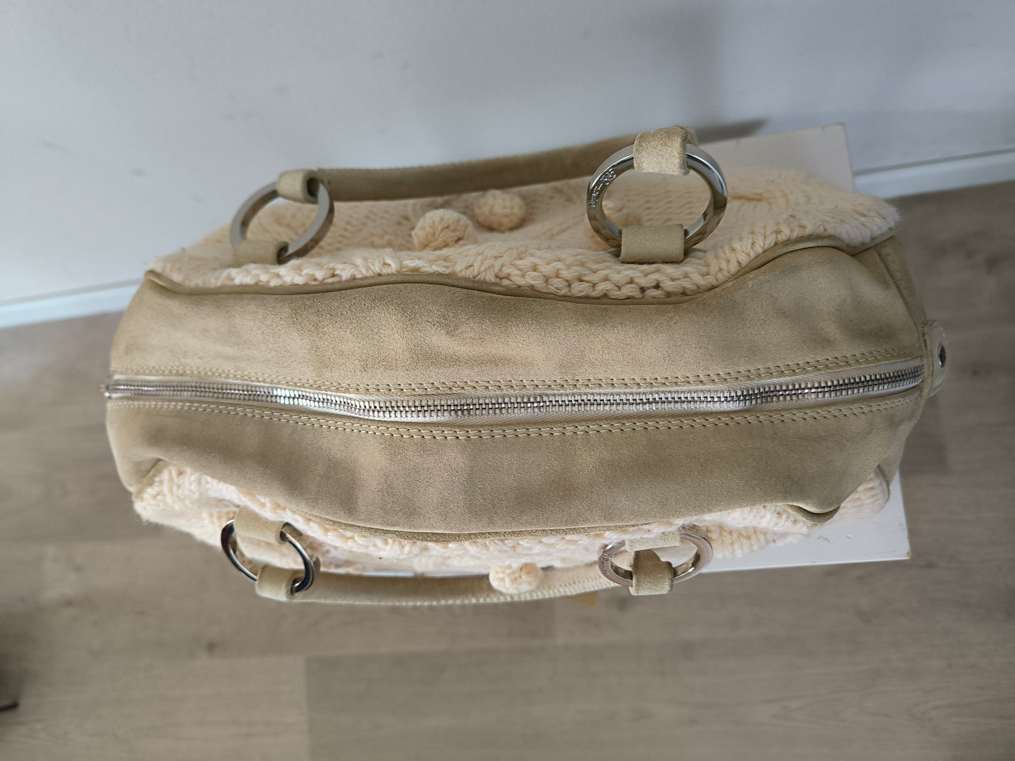 Borsetta Blumarine in lana e pelle scamosciata