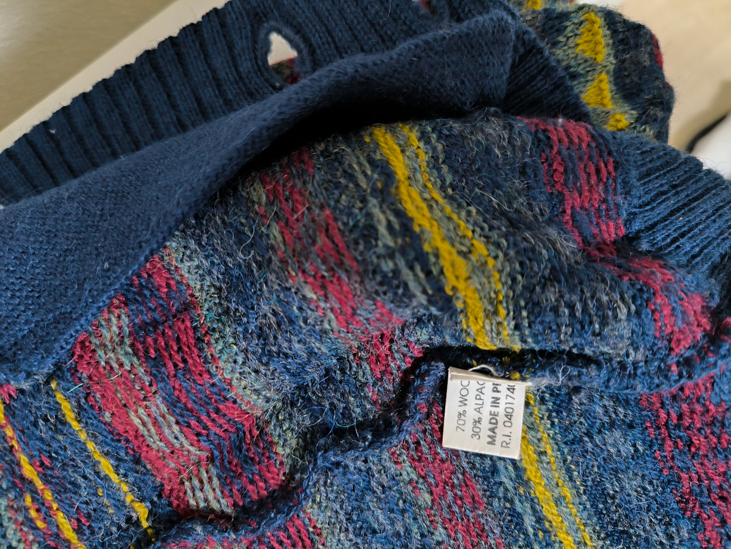 Cardigan fantasia in lana e alpaca peruviana
