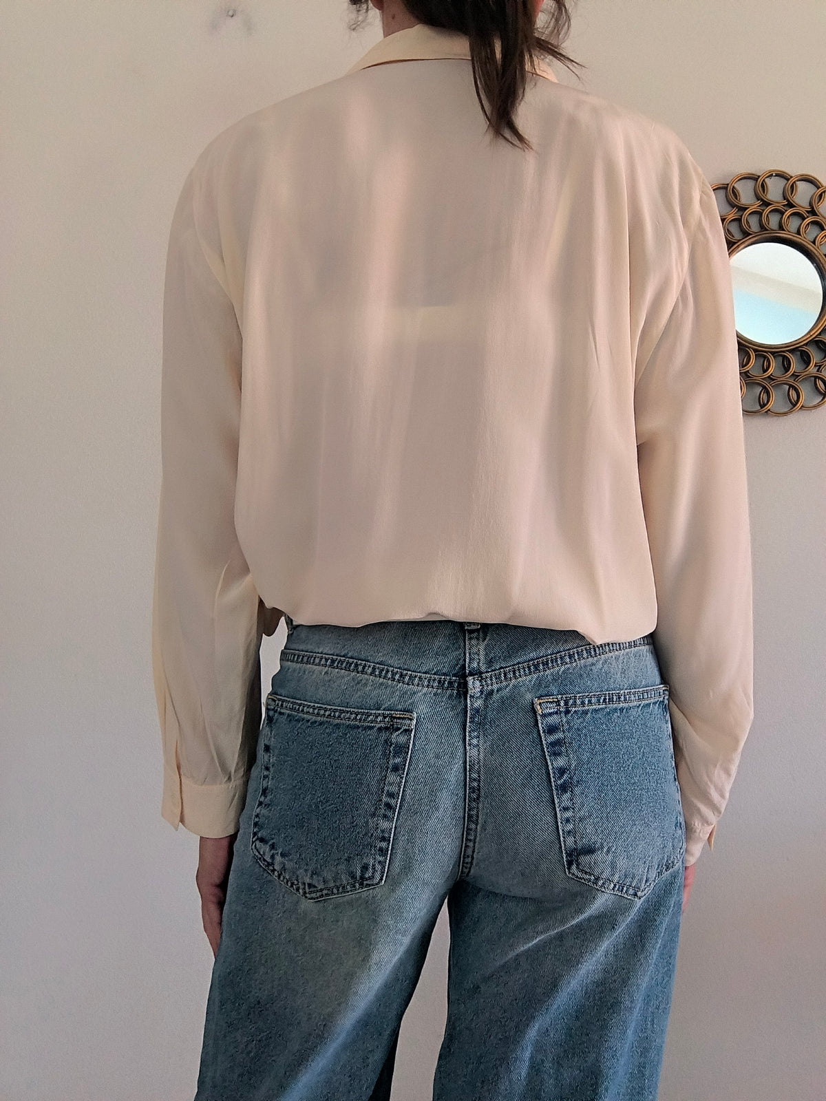 Camicia pura seta panna
